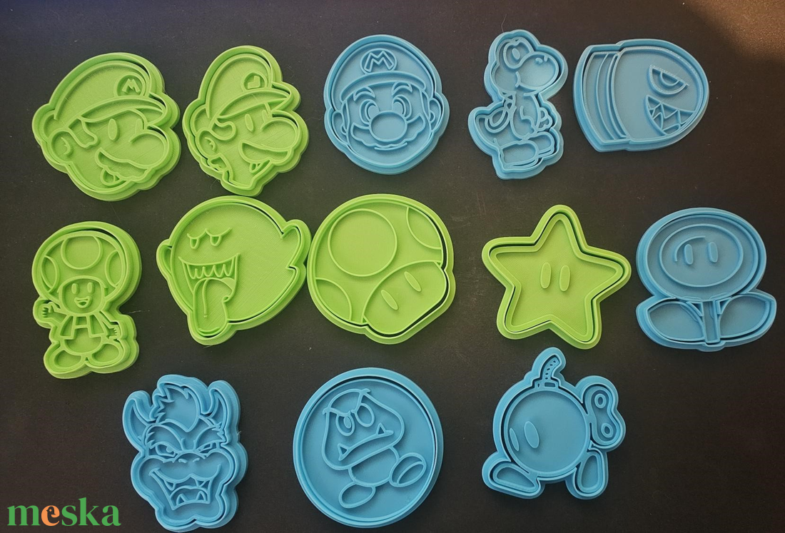 Super Mario Sütikiszúró és Gyurma Bélyegző Készlet � 13 darabos Mario szett � 3D nyomtatott - otthon & életmód - konyhafelszerelés, tálalás - sütés, főzés - sütikiszúró - Meska.hu
