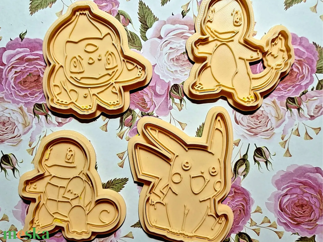 Pokémon Sütikiszúró Készlet � Pikachu és más Pokémon figurák � 4 darabos � 3D nyomtatott - otthon & életmód - konyhafelszerelés, tálalás - sütés, főzés - sütikiszúró - Meska.hu