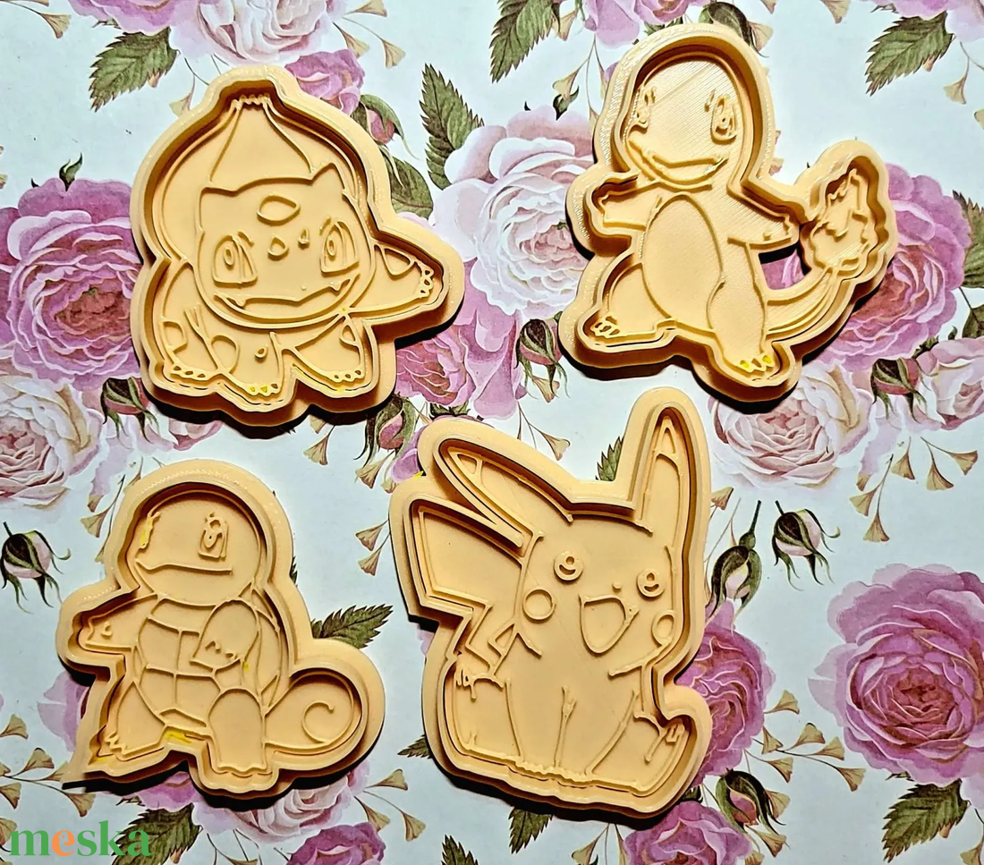 Pokémon Sütikiszúró Készlet � Pikachu és más Pokémon figurák � 4 darabos � 3D nyomtatott - otthon & életmód - konyhafelszerelés, tálalás - sütés, főzés - sütikiszúró - Meska.hu