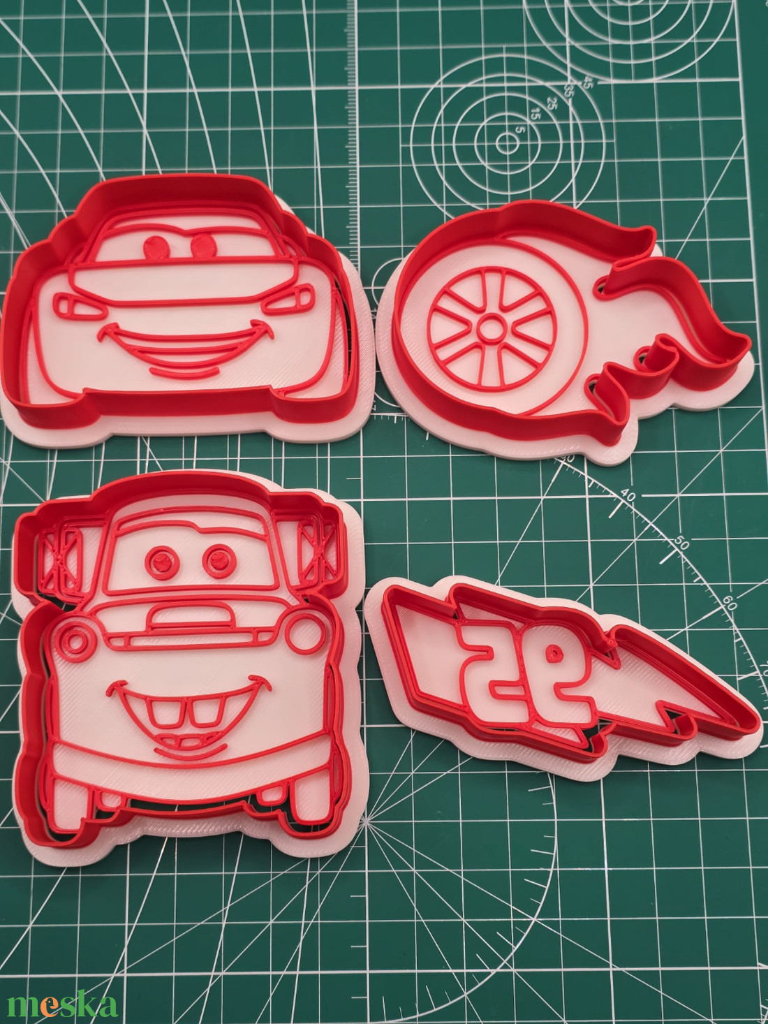 Készlet � Cars McQueen Cookie Cutter � 3D nyomtatott - otthon & életmód - konyhafelszerelés, tálalás - sütés, főzés - sütikiszúró - Meska.hu
