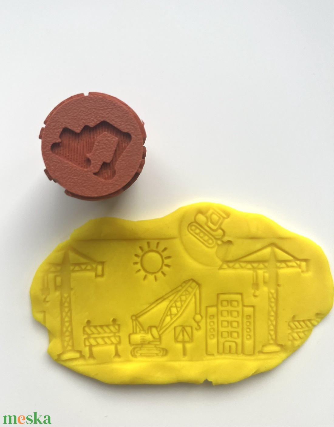 Építkezési / Járműves Dombornyomó Henger � Construction Themed Texture Roller � Gyurma és Sütemény Mintázó � 3D nyomtato - otthon & életmód - papír, írószer - pecsétek - gyurmapecsét - Meska.hu