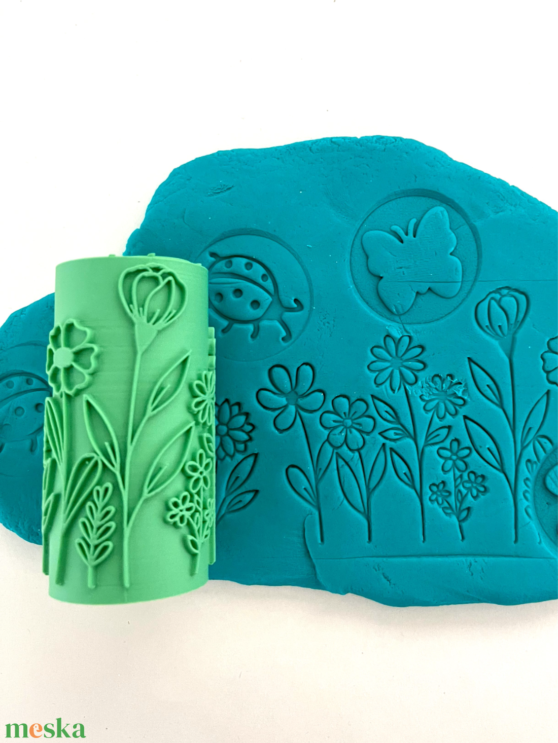 Virágos Kert Dombornyomó Henger � Floral Garden Texture Roller � Gyurma és Sütemény Mintázó � 3D nyomtatott - otthon & életmód - papír, írószer - pecsétek - gyurmapecsét - Meska.hu
