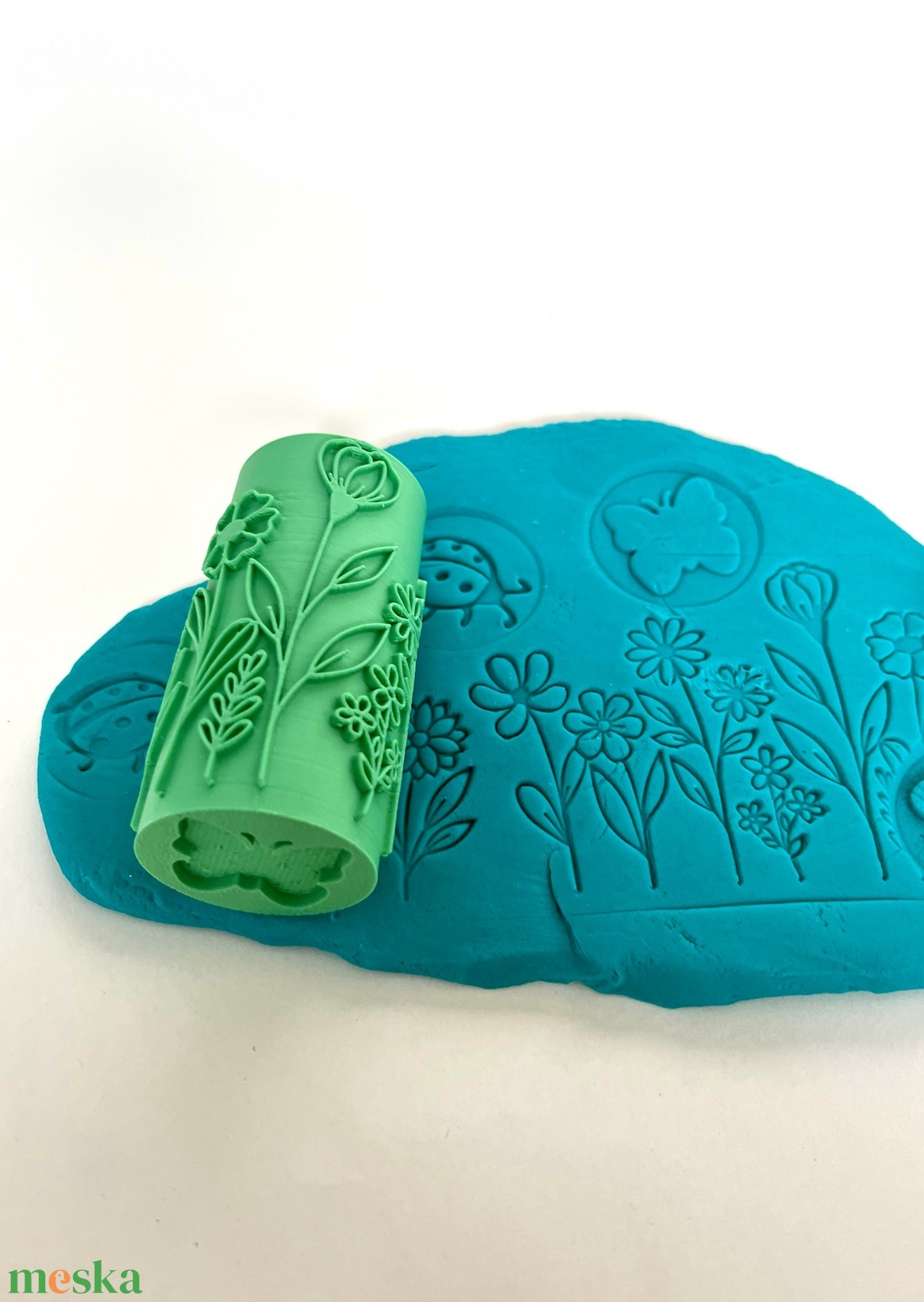 Virágos Kert Dombornyomó Henger � Floral Garden Texture Roller � Gyurma és Sütemény Mintázó � 3D nyomtatott - otthon & életmód - papír, írószer - pecsétek - gyurmapecsét - Meska.hu