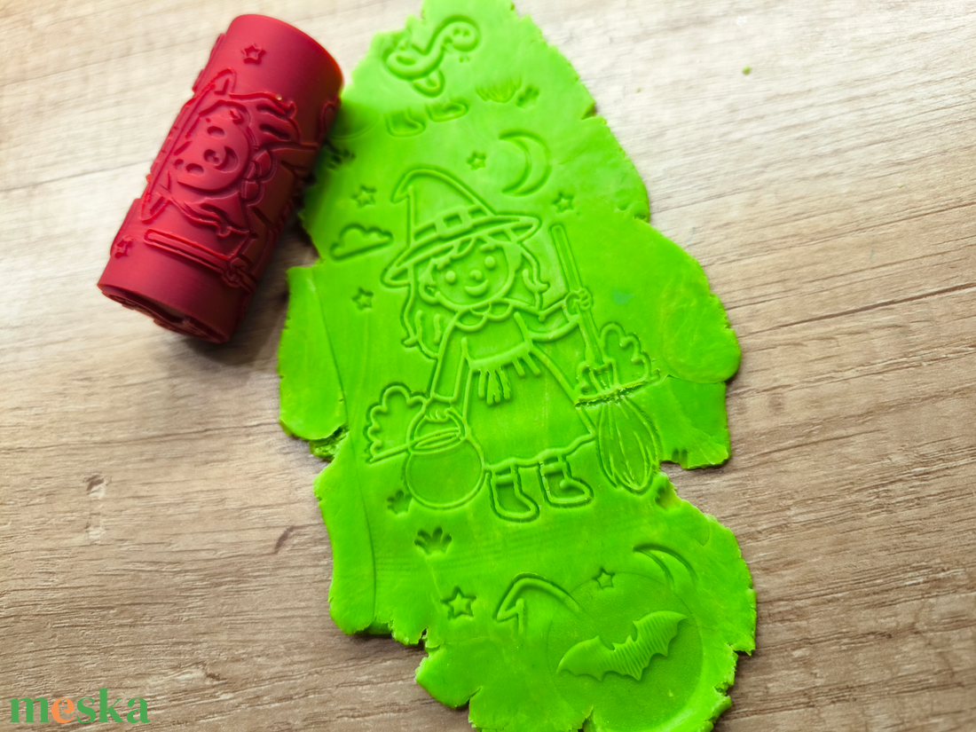 Halloween Boszorkányos Dombornyomó Henger �  Gyurma és Sütemény Mintázó � 3D nyomtatott - otthon & életmód - konyhafelszerelés, tálalás - sütés, főzés - sütikiszúró - Meska.hu