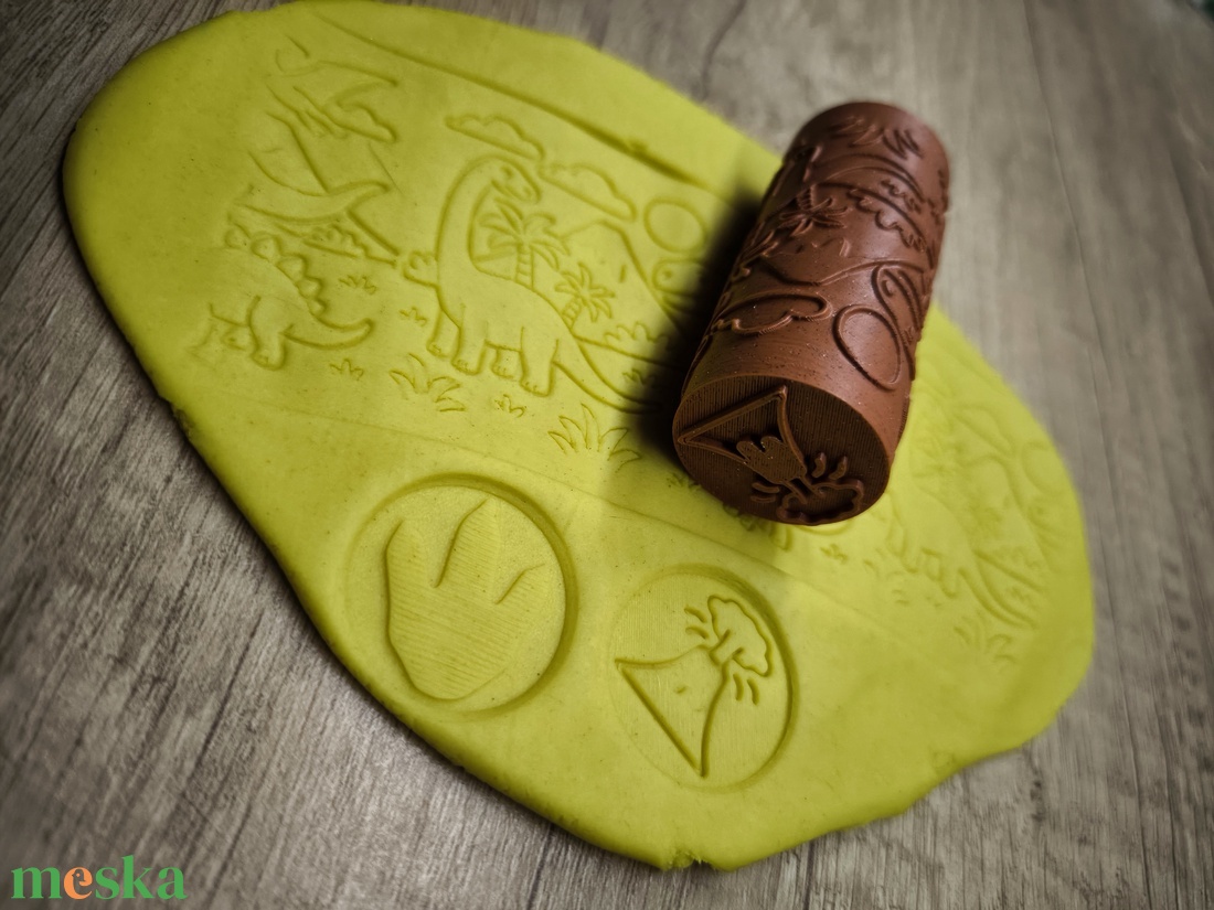 Dinoszaurusz Dombornyomó Henger � Gyurma és Sütemény Mintázó � 3D nyomtatott - otthon & életmód - konyhafelszerelés, tálalás - sütés, főzés - sütikiszúró - Meska.hu