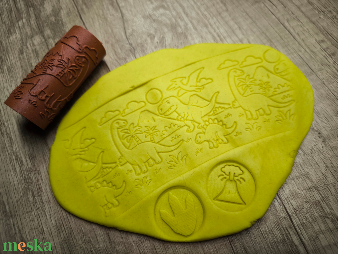 Dinoszaurusz Dombornyomó Henger � Gyurma és Sütemény Mintázó � 3D nyomtatott - otthon & életmód - konyhafelszerelés, tálalás - sütés, főzés - sütikiszúró - Meska.hu