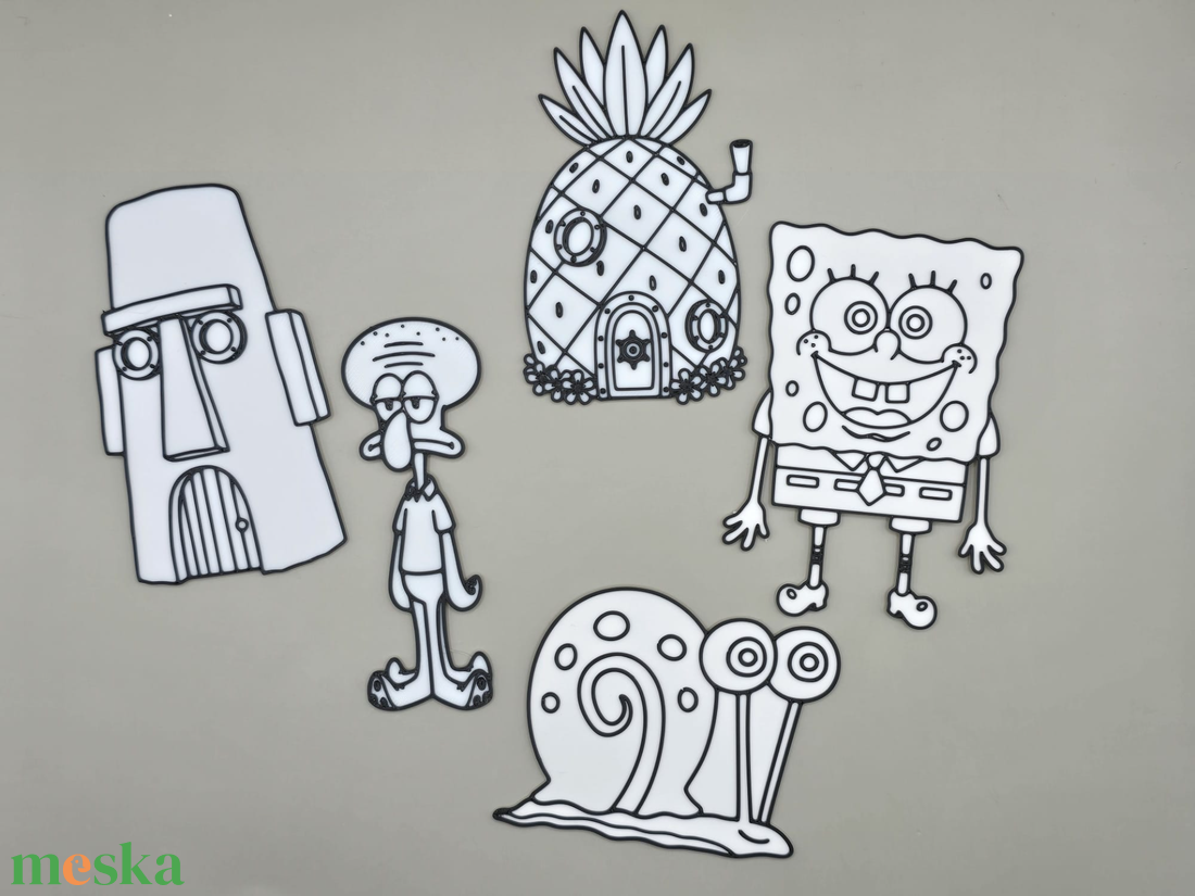 SpongyaBob színezhető figuraszett � kreatív DIY ajándék gyerekeknek � - otthon & életmód - papír, írószer - színező - Meska.hu