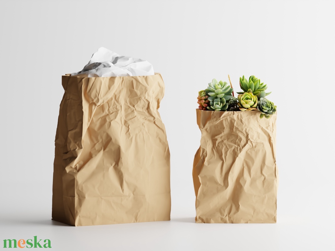 Virágtartó � A gyűrött papírzacskó, ami örökre marad - otthon & életmód - virágdekoráció - virágtartó - kaspó - Meska.hu