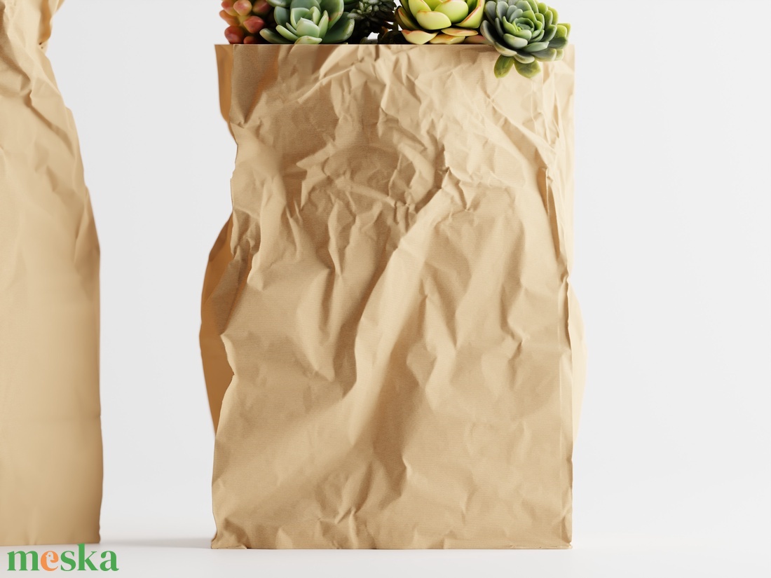 Virágtartó � A gyűrött papírzacskó, ami örökre marad - otthon & életmód - virágdekoráció - virágtartó - kaspó - Meska.hu