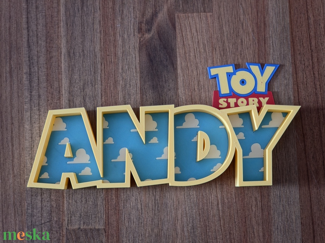 Toy Story stílusú egyedi névtabla � felhős gyerekszobai dekoráció - baba - mama - babaszoba dekoráció - baba névtábla - Meska.hu