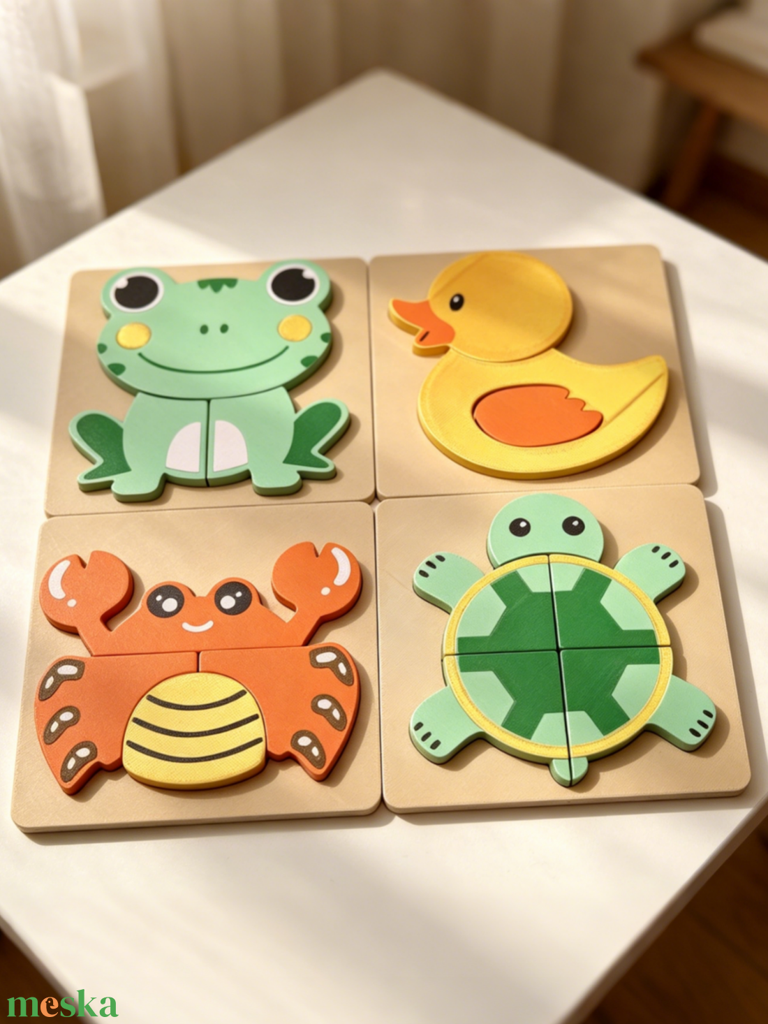 Montessori 4 az 1-ben állat puzzle szett � egyedi darabok vagy teljes készlet - játék & sport - puzzle - forma puzzle - Meska.hu