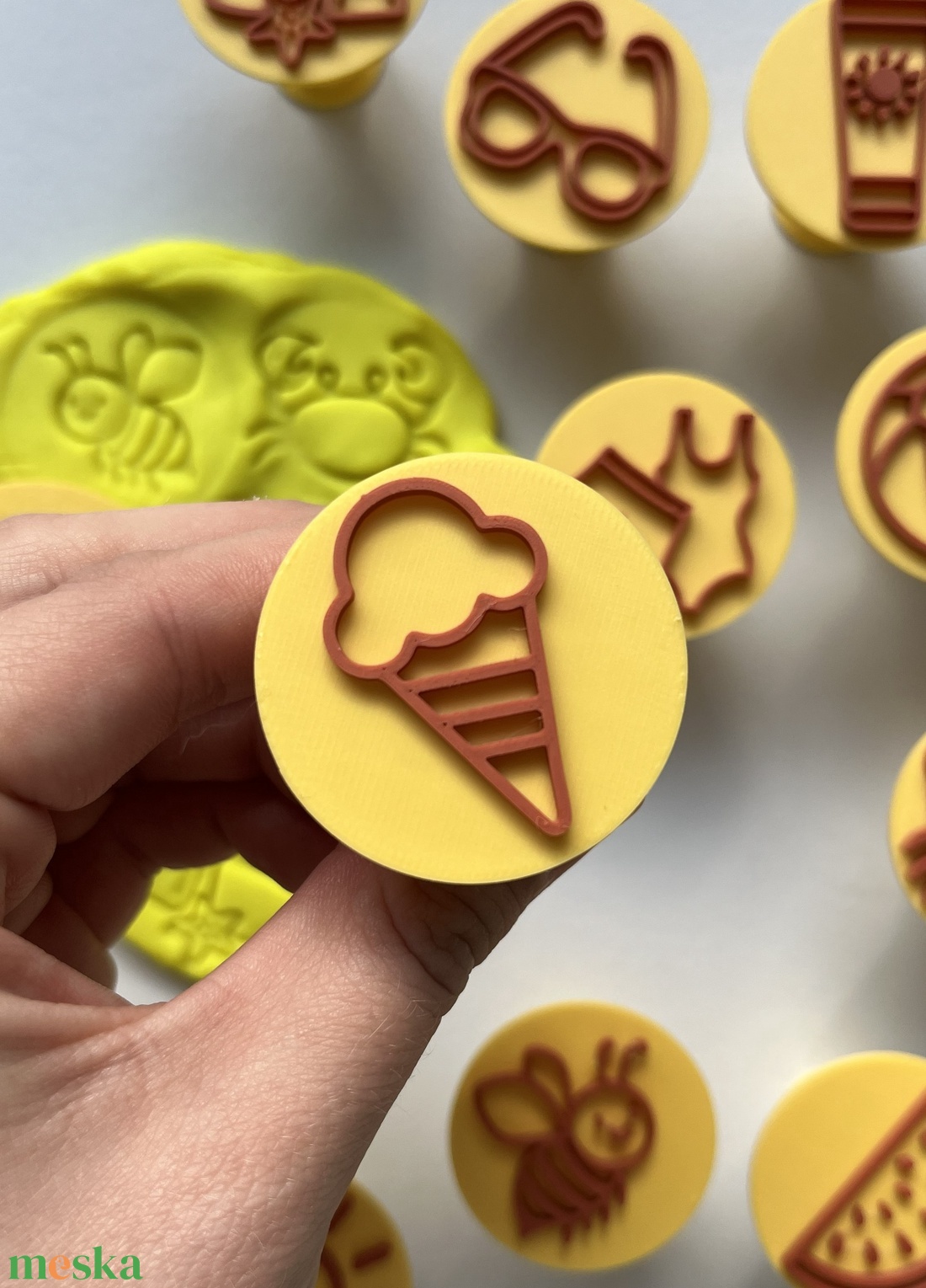Nyári témájú sütemény- és gyurma pecsétkészlet  - otthon & életmód - papír, írószer - pecsétek - gyurmapecsét - Meska.hu