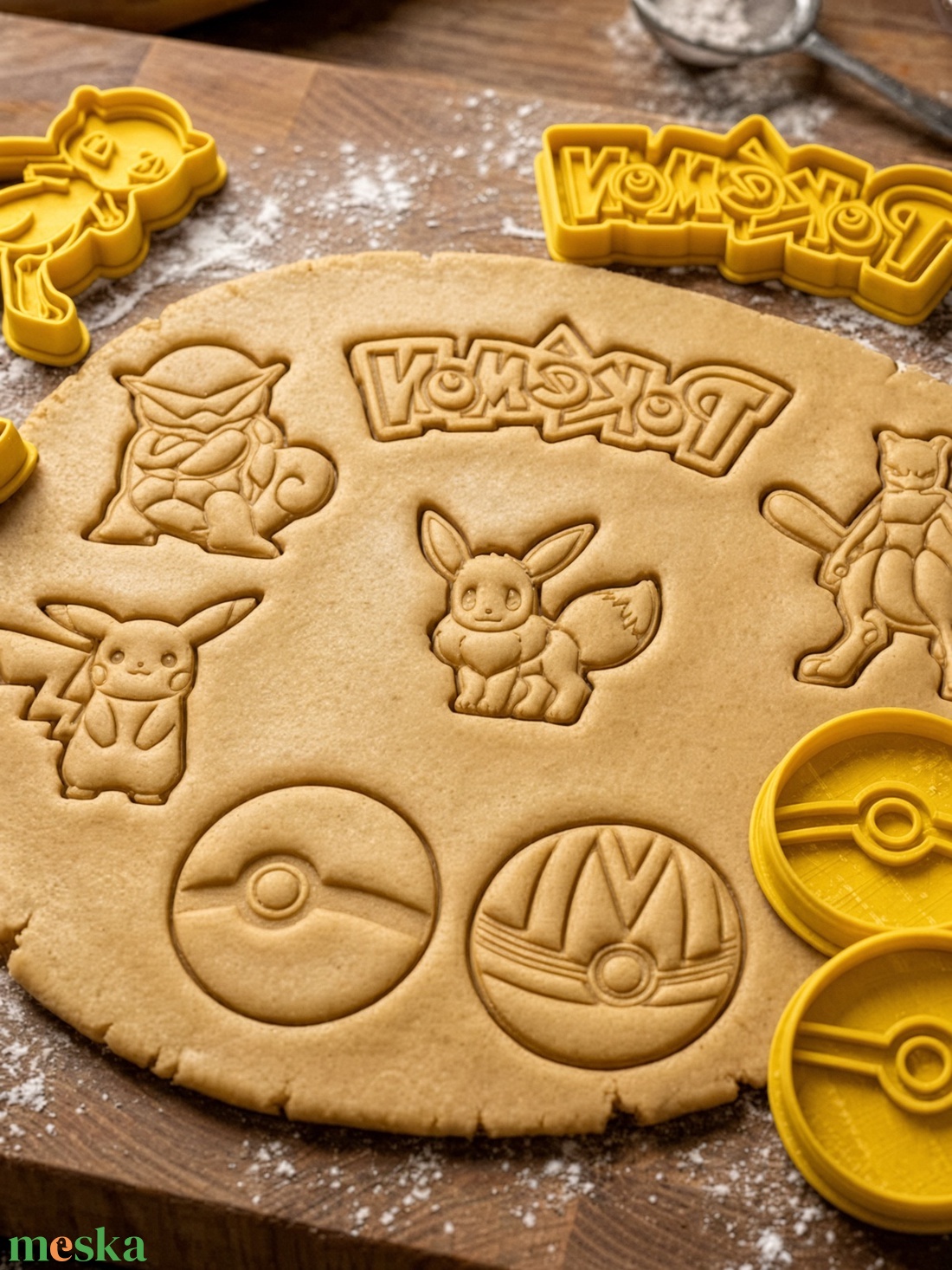 Pokémon / Pikachu kekszkiszúró készlet � süteményforma pecsételővel, gyerekeknek - otthon & életmód - konyhafelszerelés, tálalás - sütés, főzés - sütikiszúró - Meska.hu