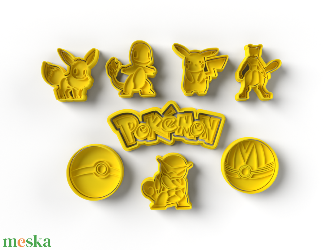 Pokémon / Pikachu kekszkiszúró készlet � süteményforma pecsételővel, gyerekeknek - otthon & életmód - konyhafelszerelés, tálalás - sütés, főzés - sütikiszúró - Meska.hu