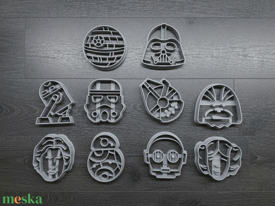 Star Wars  Sütikiszúró és Gyurma Bélyegző Készlet � Darth Vader, Yoda, R2-D2 stb. � 3D nyomtatott - otthon & életmód - konyhafelszerelés, tálalás - sütés, főzés - sütikiszúró - Meska.hu