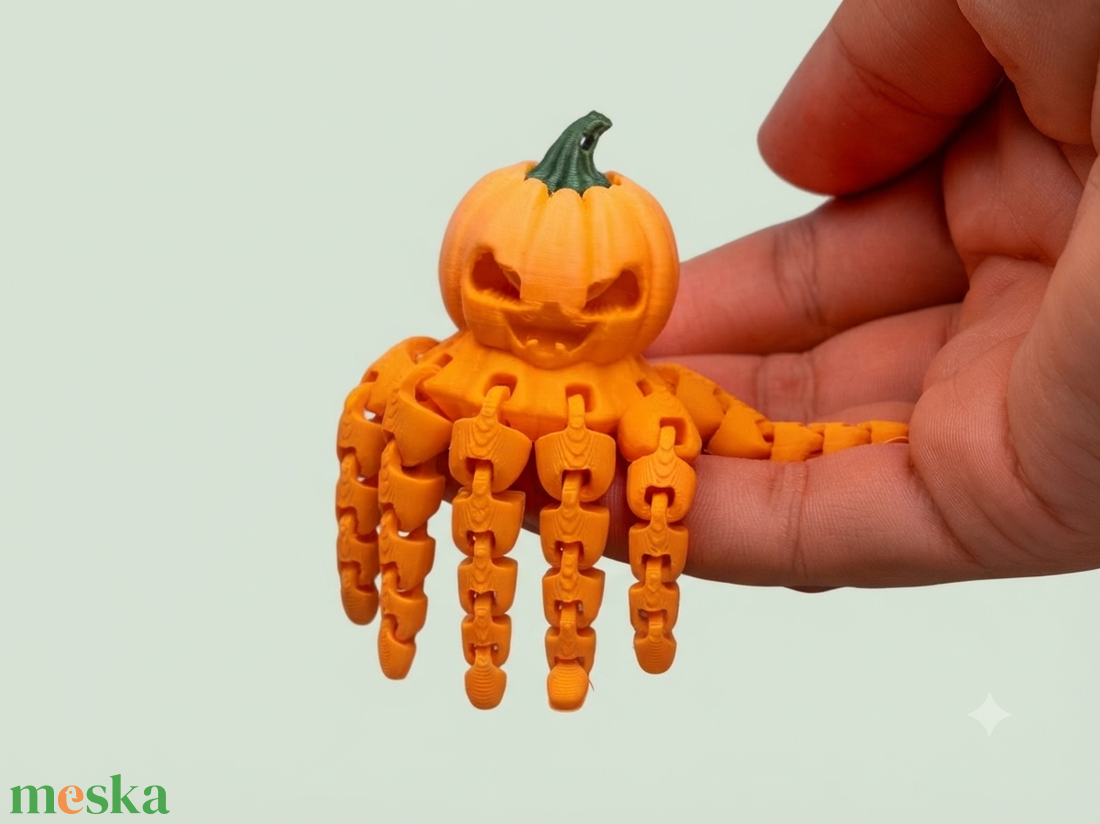 Pumpkin Octopus � Mozgatható csápú tök polip kulcstartó - otthon & életmód - dekoráció - halloween - halloweeni tök - Meska.hu
