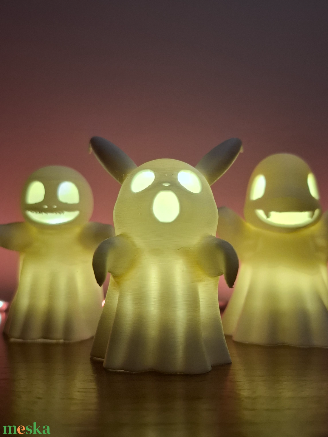 Halloween Pokémon kísértet 3 db-os szett LED teamécsessel, őszi dekor - otthon & életmód - dekoráció - halloween - halloweeni lámpás - Meska.hu