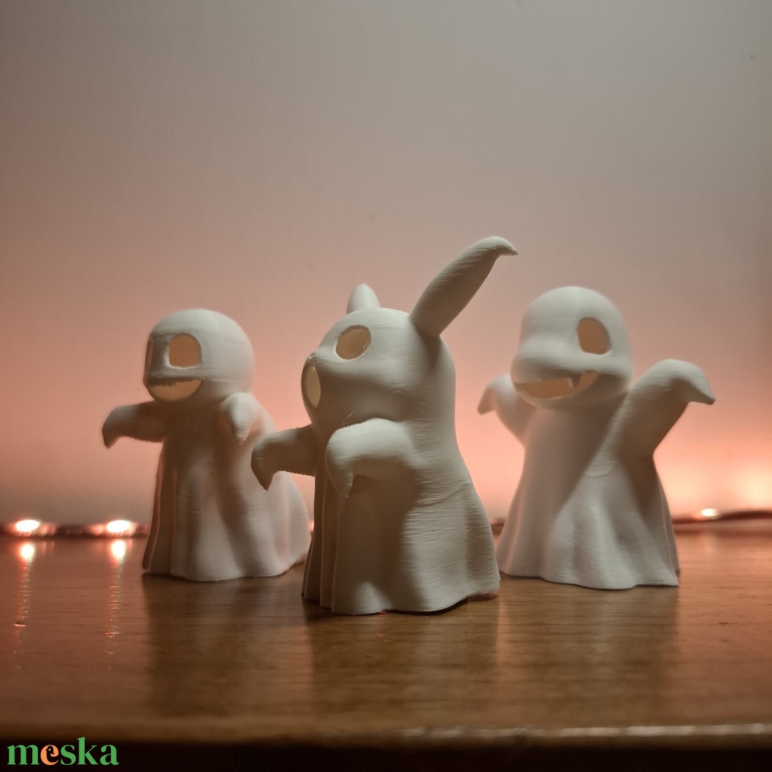 Halloween Pokémon kísértet 3 db-os szett LED teamécsessel, őszi dekor - otthon & életmód - dekoráció - halloween - halloweeni lámpás - Meska.hu