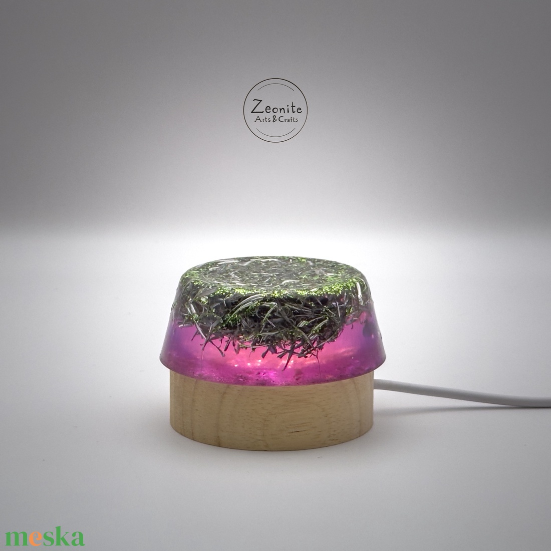 Lila - Zöld Zeonite Tower Buster Orgonit - Erőteljes Védelem és Energiaátalakítás  6,6cm - otthon & életmód - dekoráció - dísztárgy - Meska.hu