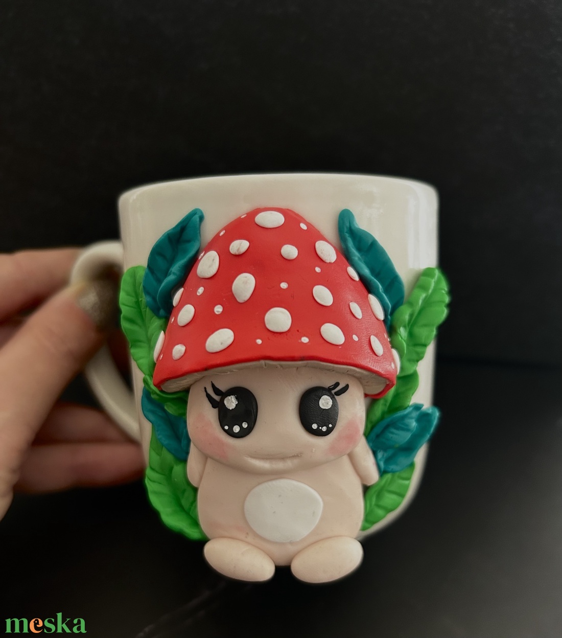 Gyurmával díszített bögre - otthon & életmód - konyhafelszerelés, tálalás - tálalás - bögre & csésze - Meska.hu