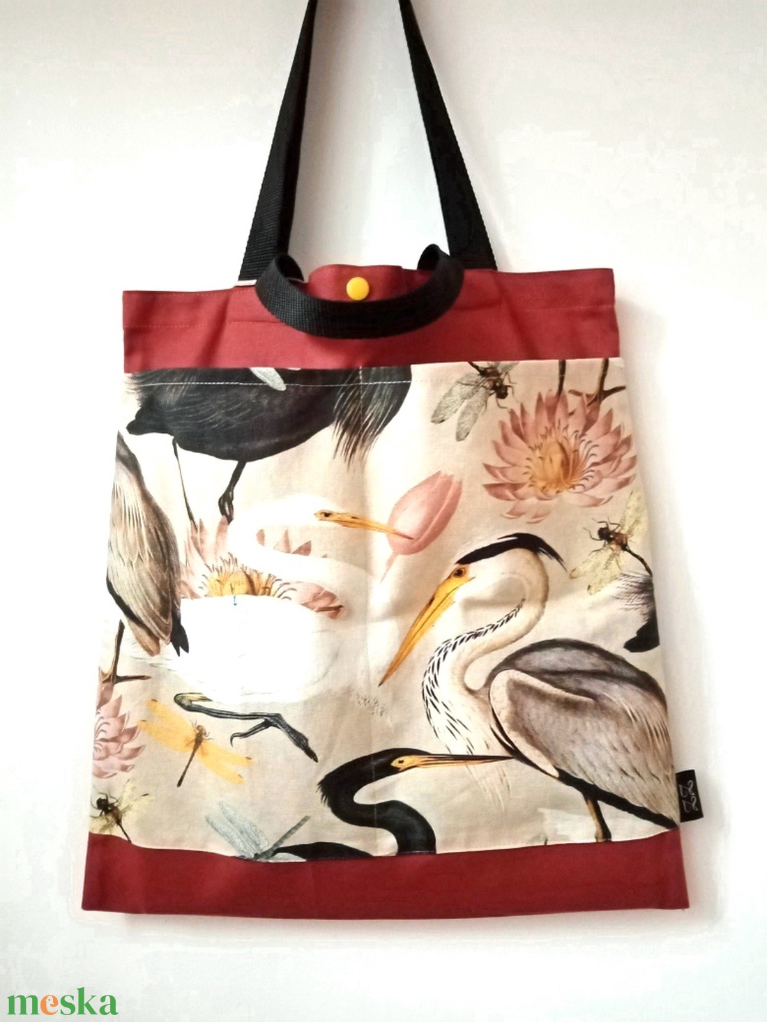 Zsebes bevásárlótáska, kócsagos - táska & tok - bevásárlás & shopper táska - shopper, textiltáska, szatyor - Meska.hu
