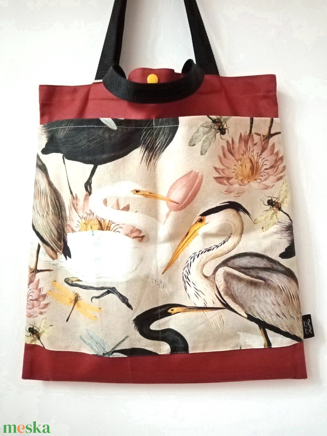 Zsebes bevásárlótáska, kócsagos - táska & tok - bevásárlás & shopper táska - shopper, textiltáska, szatyor - Meska.hu