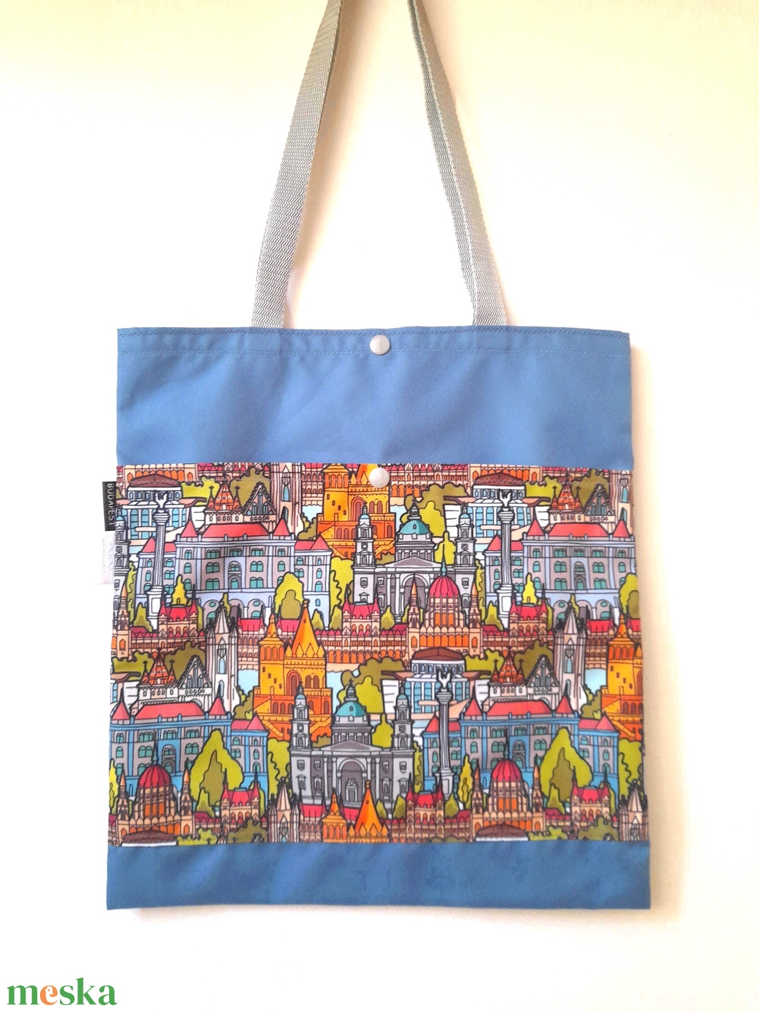 Zsebes, vízálló SZATYORKA, Budapest mintás - táska & tok - bevásárlás & shopper táska - shopper, textiltáska, szatyor - Meska.hu