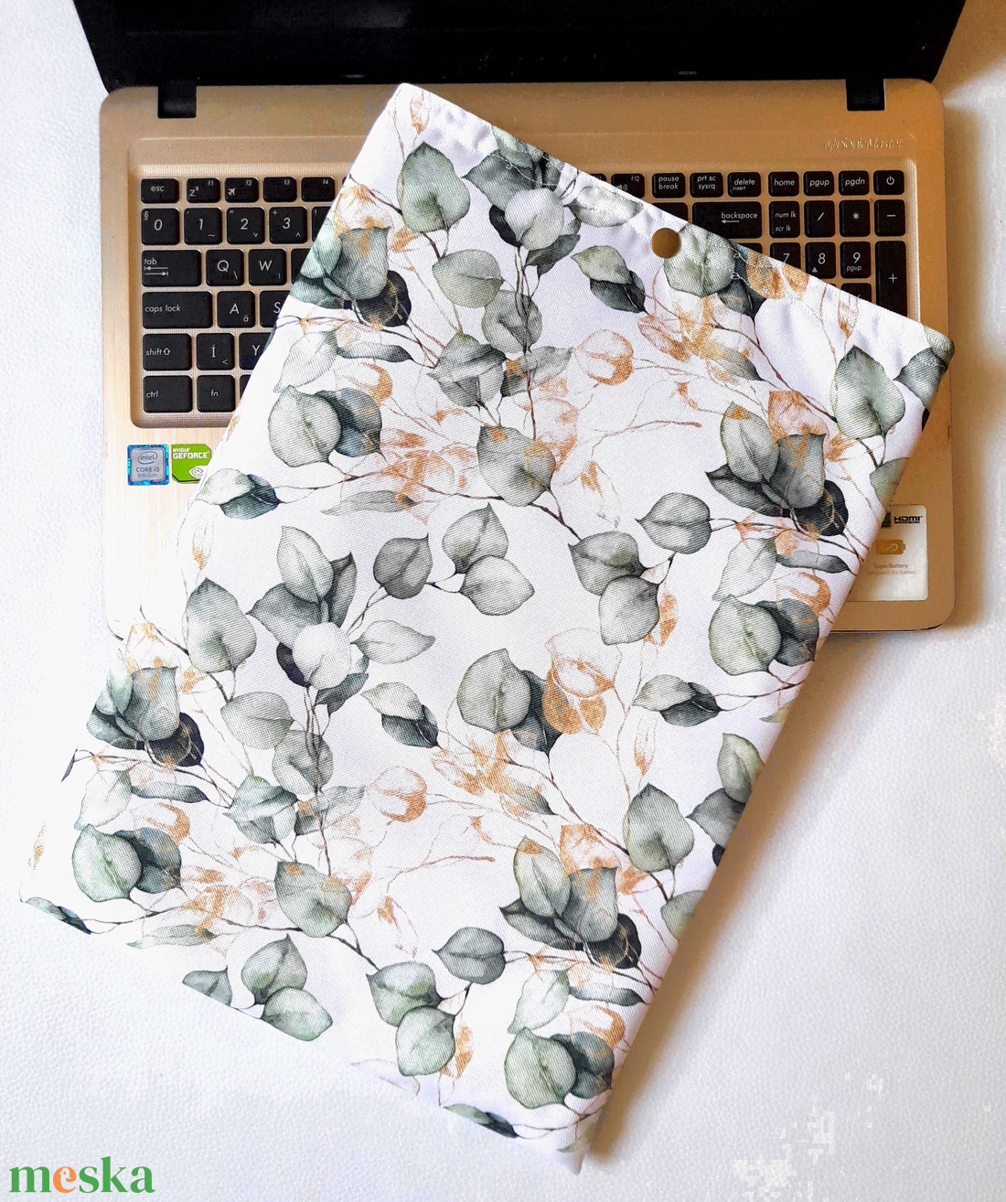 Vízhatlan laptop védő tok, eukaliptusz levél, laptoptok, laptoptartó  - táska & tok - laptoptáska, laptop hátizsák - Meska.hu