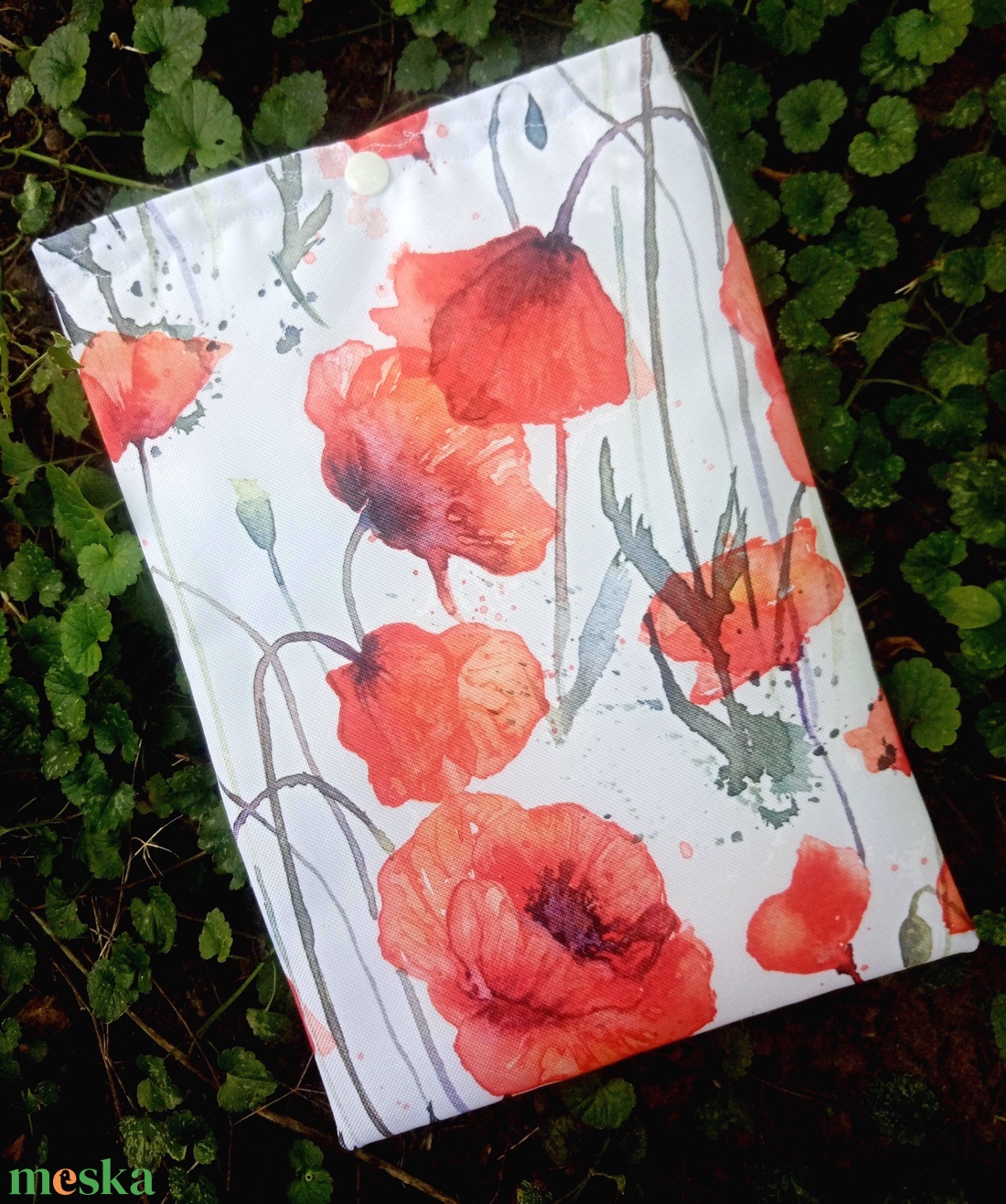 Vízhatlan könyvtok, tablettok vagy e-book tok, aquarell pipacsok - otthon & életmód - papír, írószer - mappa - Meska.hu