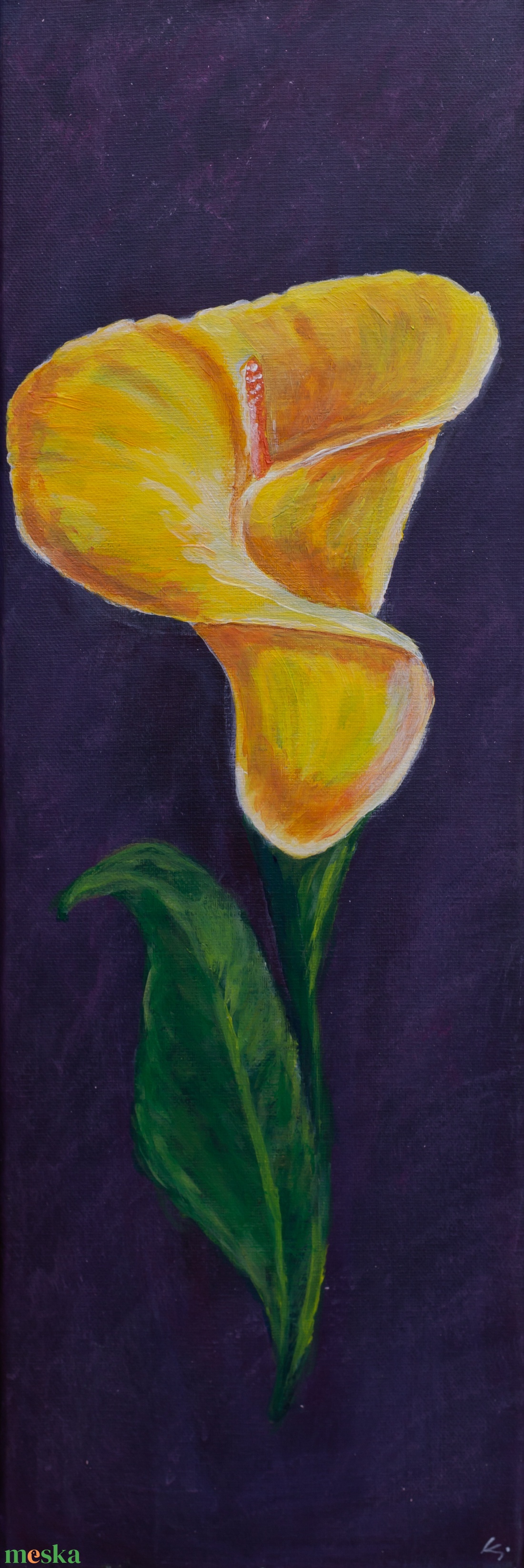 Sárga kála festmény - művészet - festmény - akril - Meska.hu