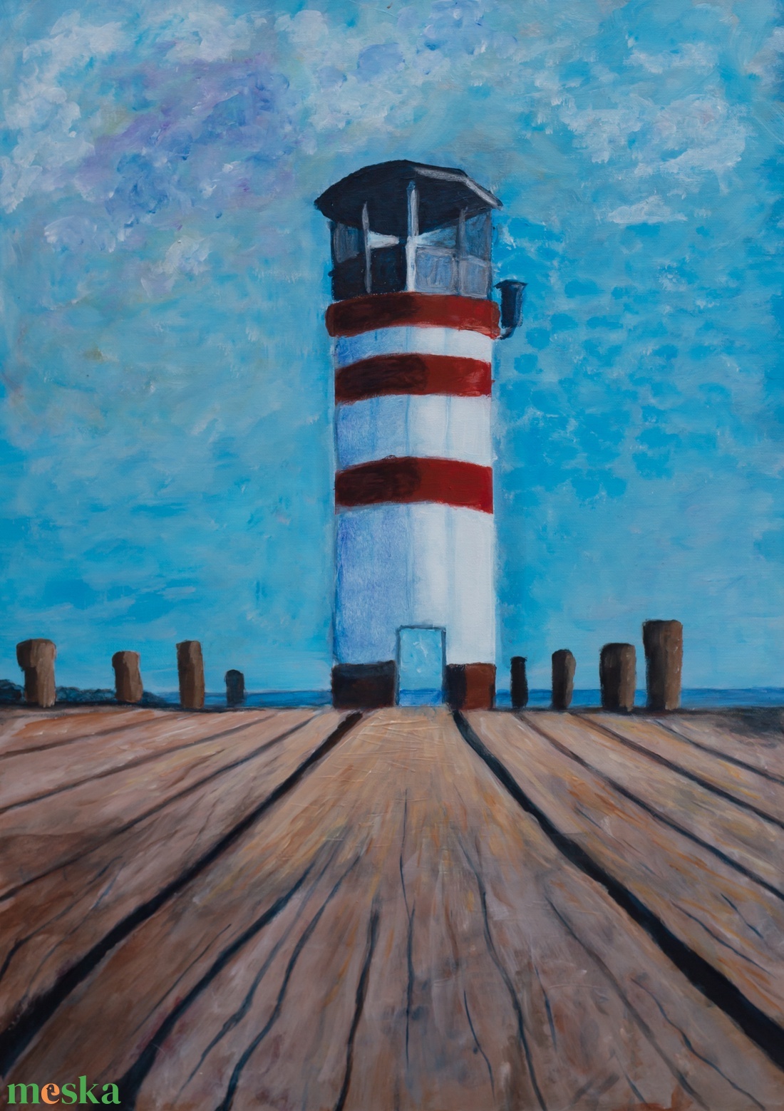 Világítótorony  - művészet - festmény - akril - Meska.hu
