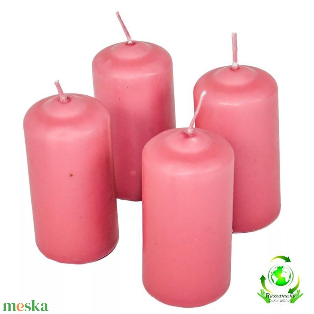 Mártott henger gyertya 40x80 mm - hús - kellékek & szerszámok - dekorációs kellékek - dekorációs gyertya - Meska.hu
