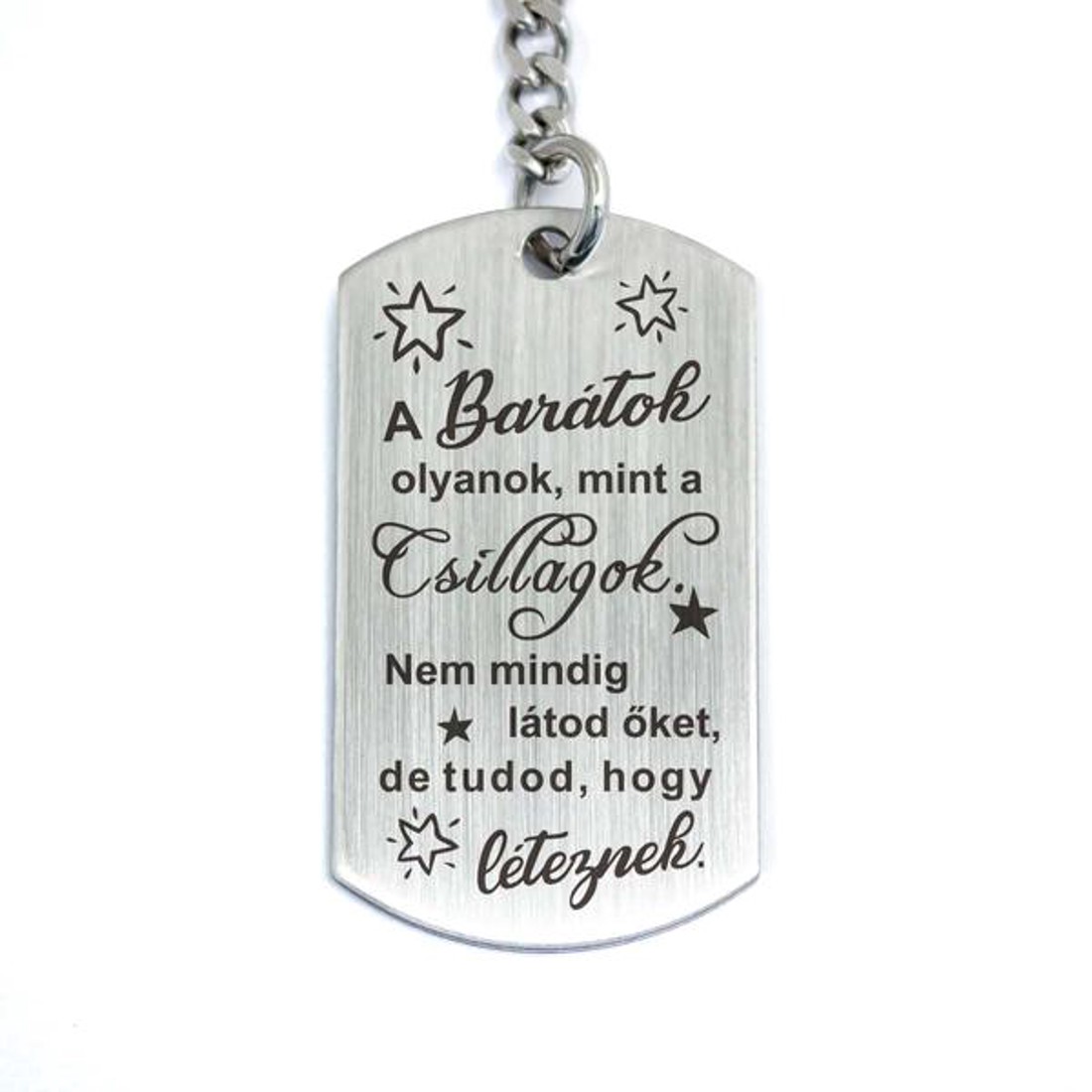 Barátok mint a csillagok acél medálos kulcstartó - táska & tok - kulcstartó & táskadísz - kulcstartó - Meska.hu
