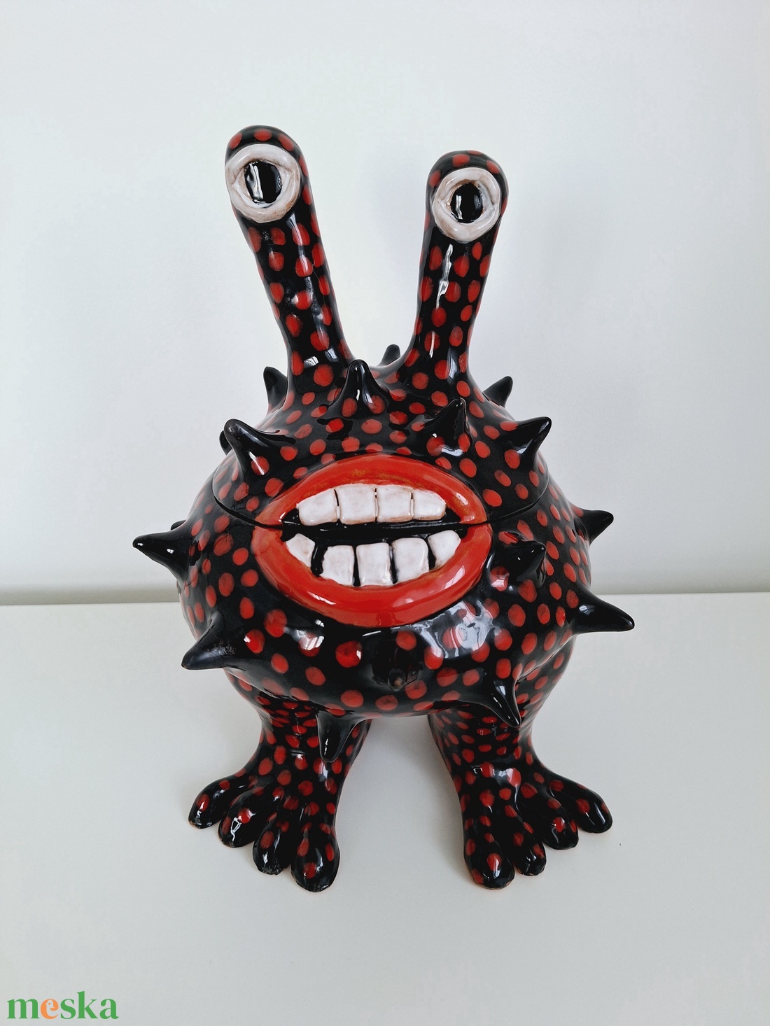 FunnyMonster tároló  - művészet - szobor - kerámia - Meska.hu