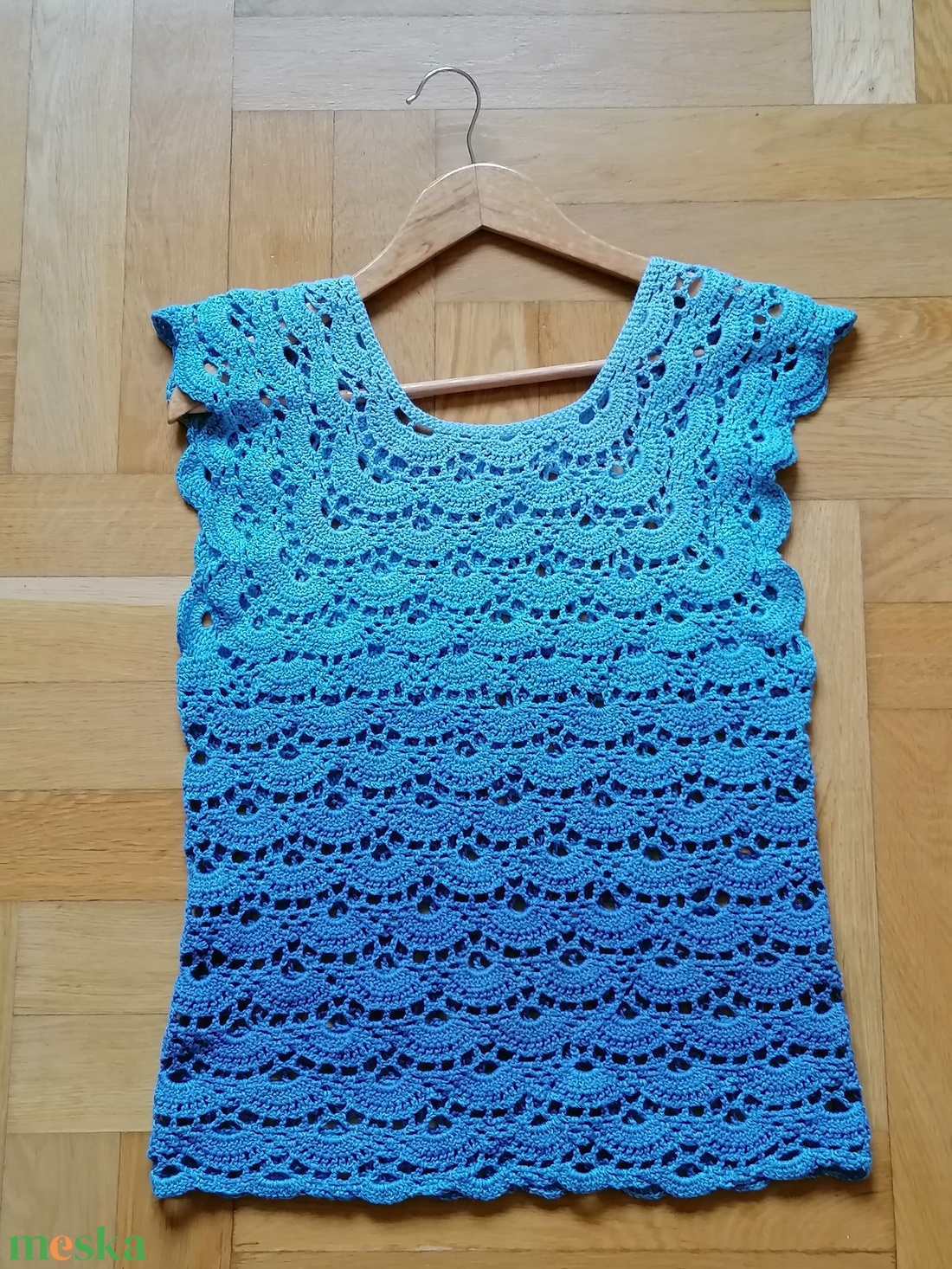 Kék árnyalatok - ruha & divat - női ruha - póló, felső - Meska.hu