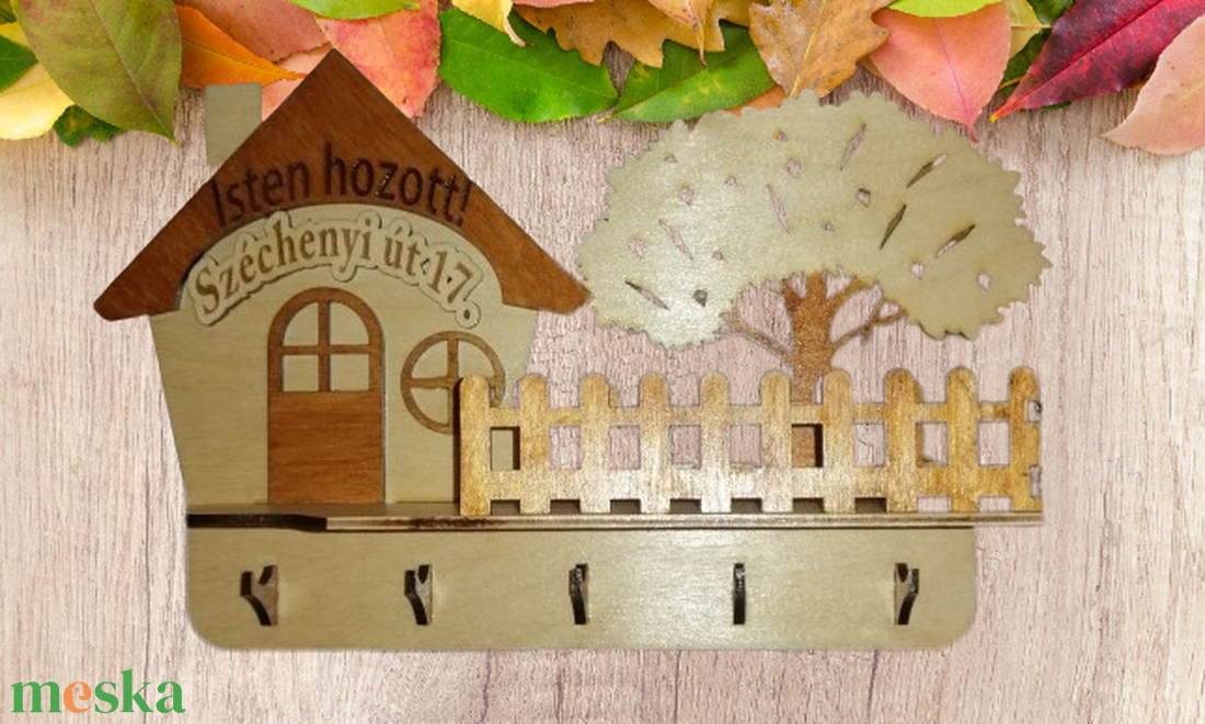 Fali kulcstartó házikós - otthon & életmód - dekoráció - fali és függő dekoráció - fali kulcstartó - Meska.hu