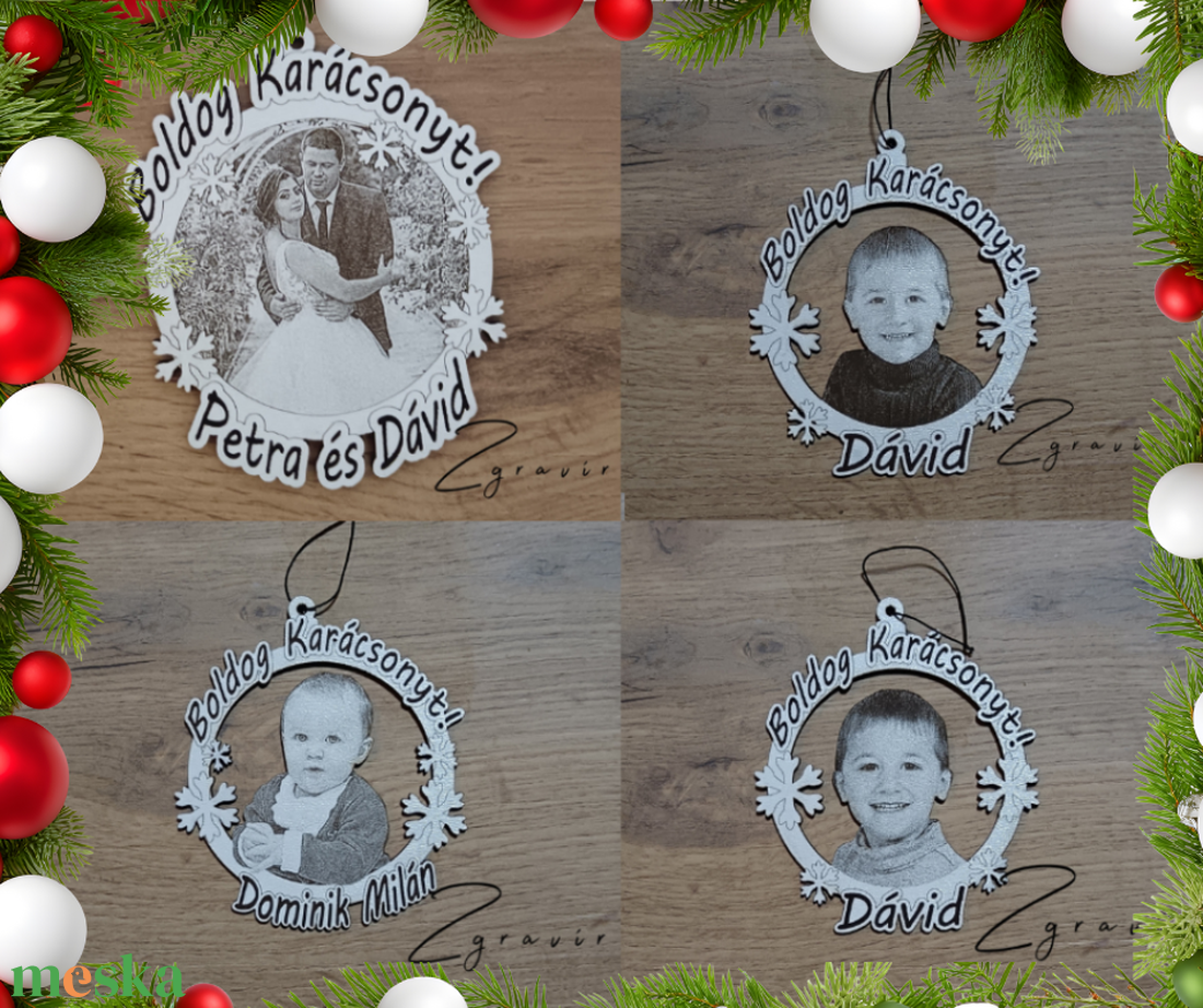 Fényképes karácsonyi dísz - karácsony - karácsonyi lakásdekoráció - karácsonyfadíszek - Meska.hu