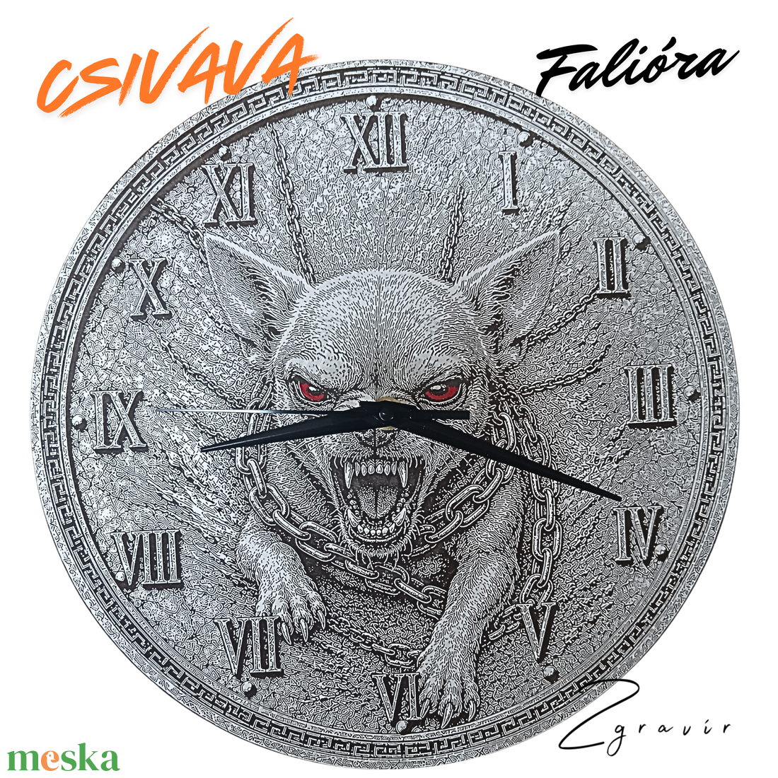Harci csivava � Gravírozott fa falióra - otthon & életmód - dekoráció - fali és függő dekoráció - falióra & óra - Meska.hu