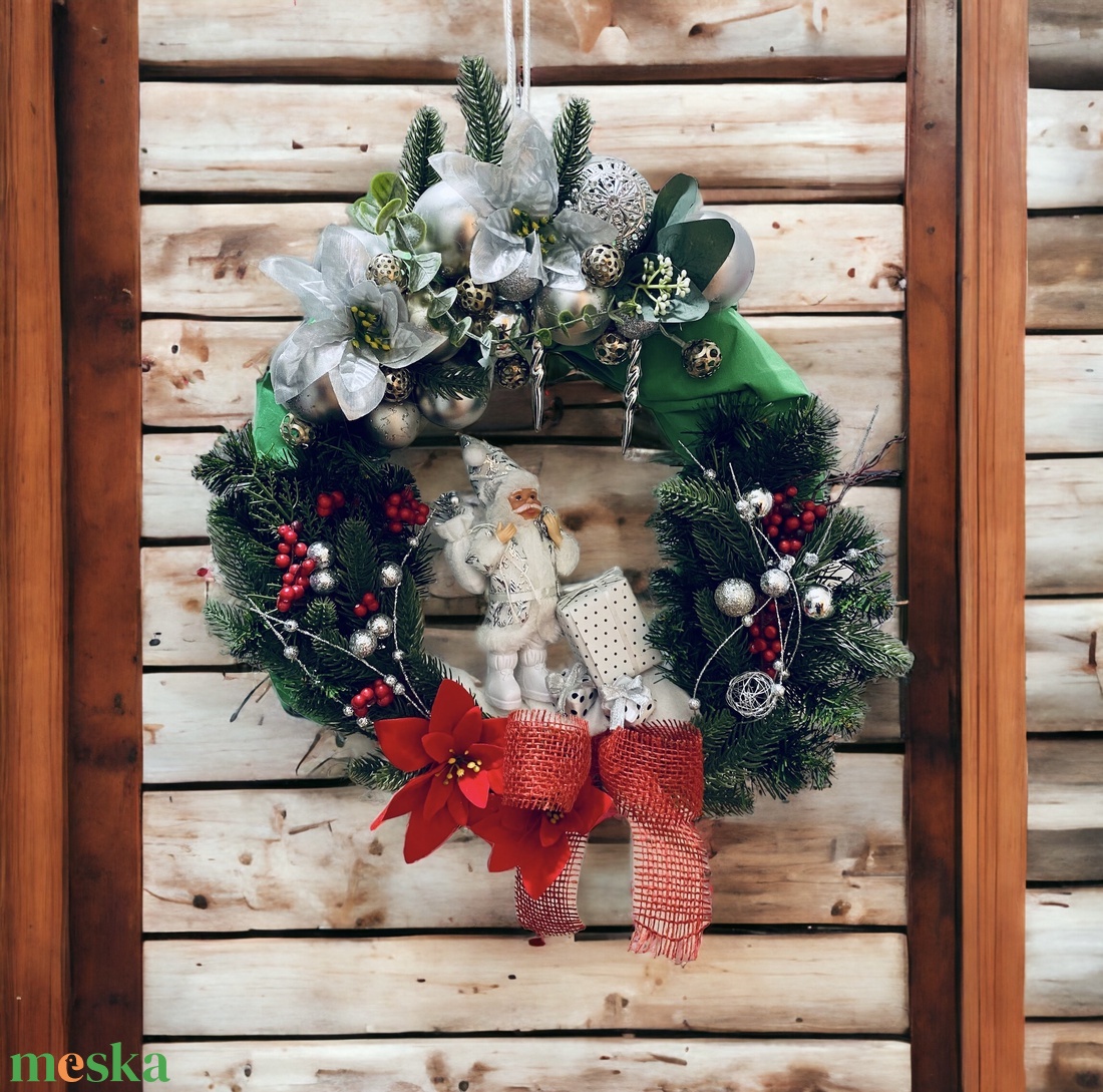 Hószakáll Karácsonyi Ajtódísz  nagyméretű  - karácsony - karácsonyi lakásdekoráció - karácsonyi ajtódíszek - Meska.hu