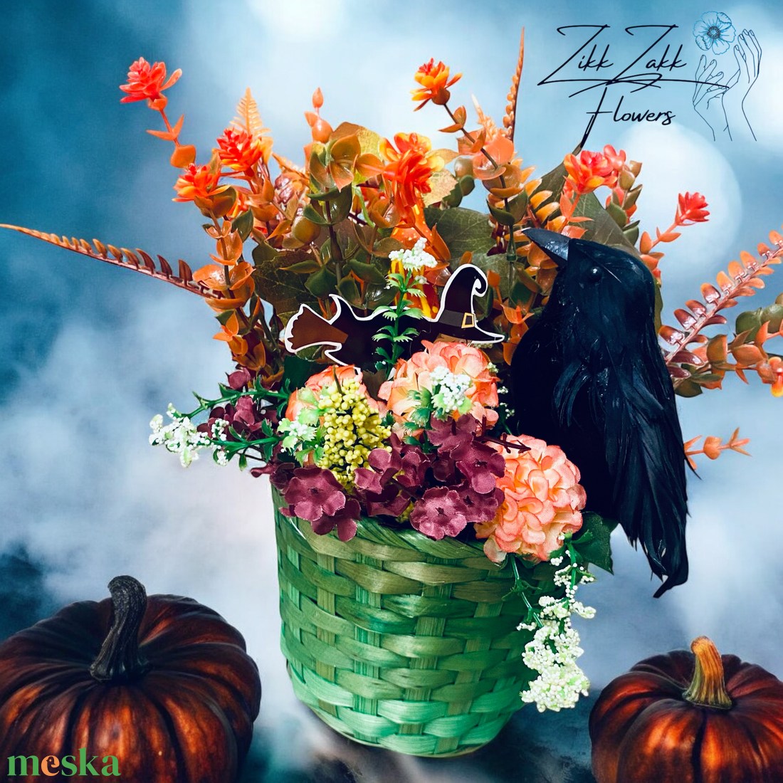 Halloween holló kosár  - otthon & életmód - dekoráció - halloween - halloweeni dekoráció - Meska.hu