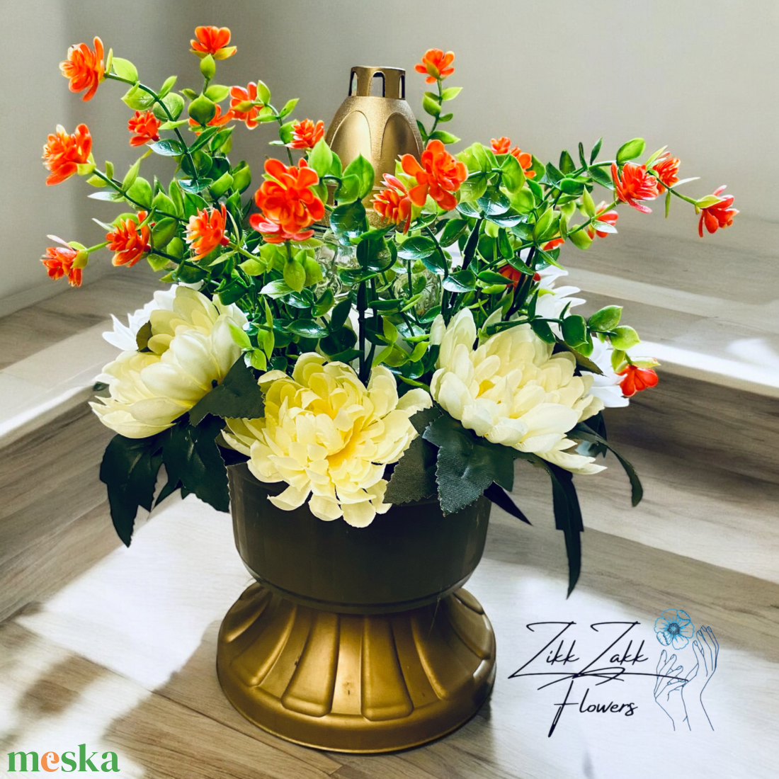Narancs Színű Virágokkal Díszített Mécses - otthon & életmód - vallás - temetkezési tárgy - Meska.hu Narancs Színű Virágokkal Díszített Mécses - otthon & életmód - vallás - temetkezési tárgy - Meska.hu