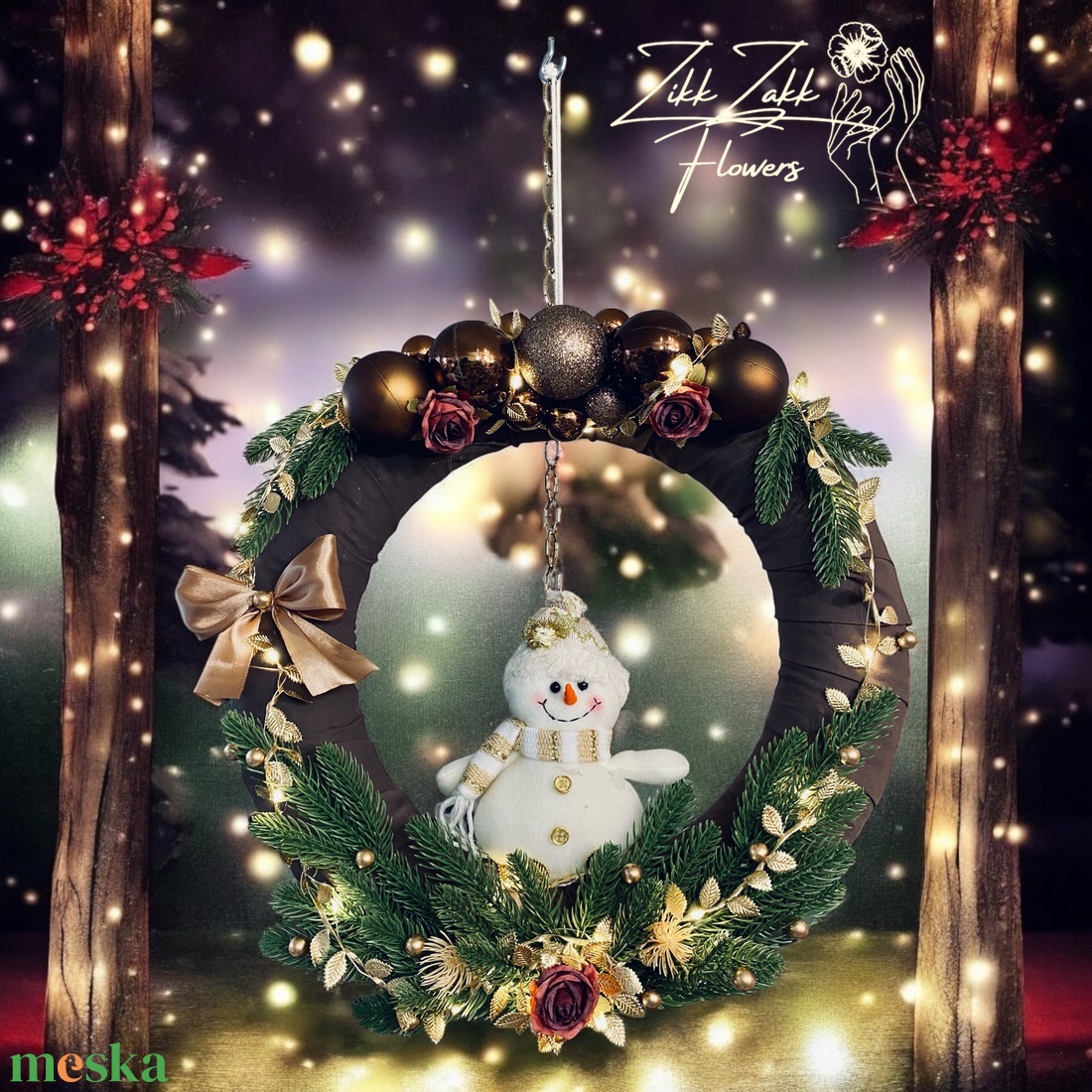 Téli Öröm - Ajtódísz  - karácsony - adventi díszek - adventi ajtódísz - Meska.hu