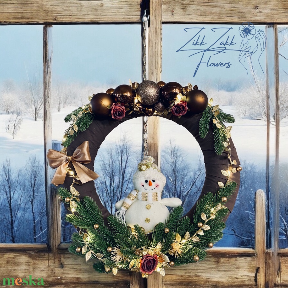 Téli Öröm - Ajtódísz  - karácsony - adventi díszek - adventi ajtódísz - Meska.hu