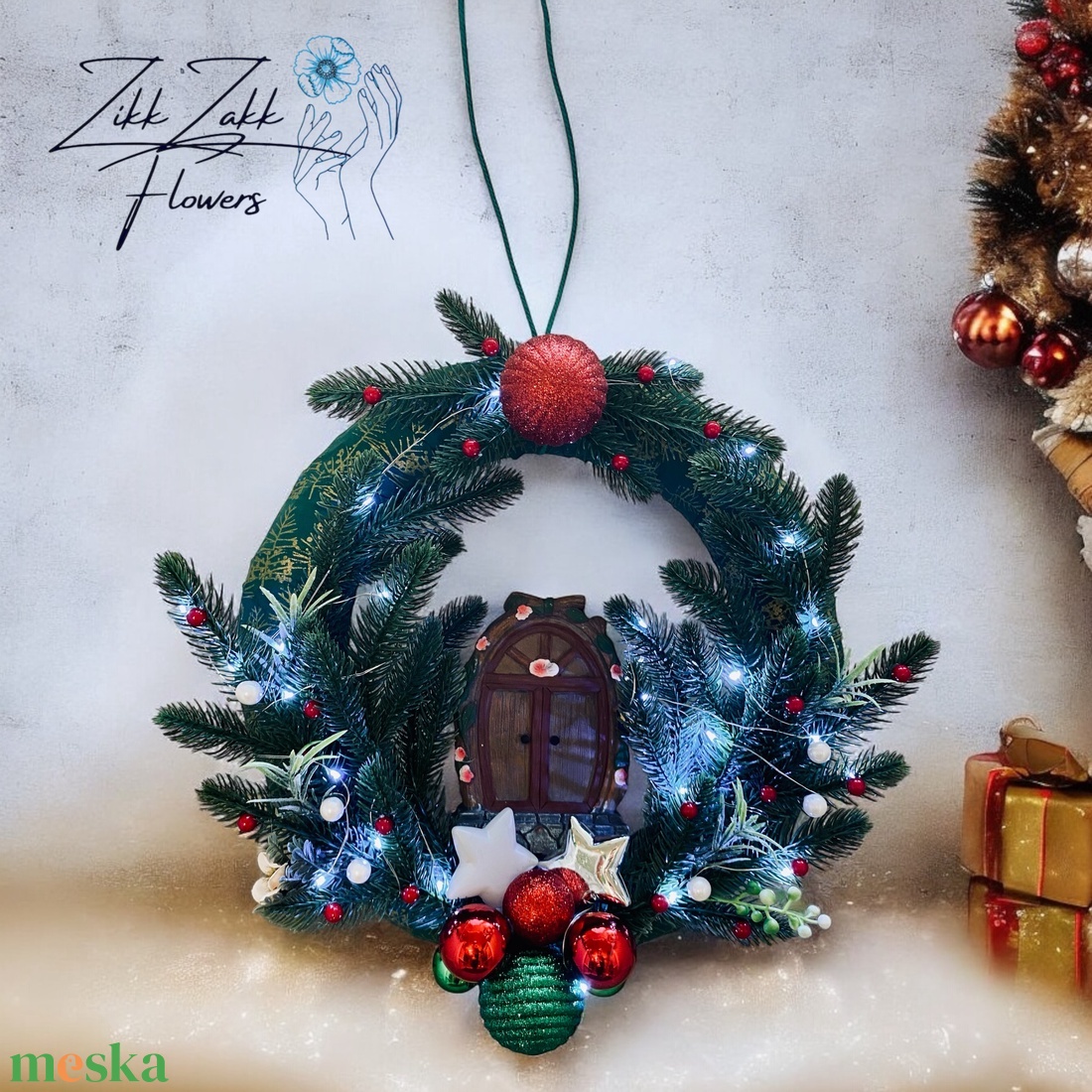 Karácsonyi Ajtódísz  - karácsony - karácsonyi lakásdekoráció - karácsonyi ajtódíszek - Meska.hu