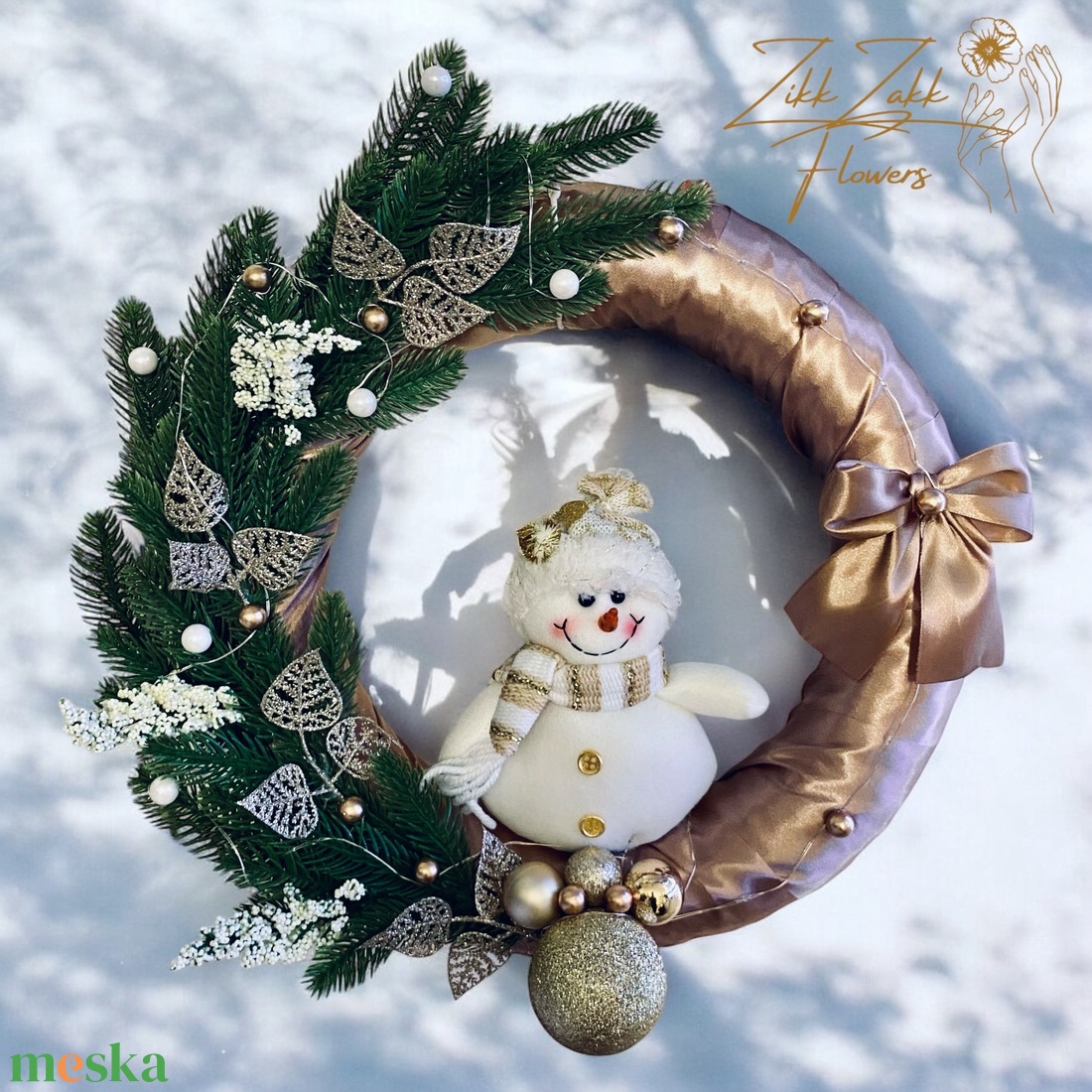 Hóemberes Karácsonyi Ajtódísz  - karácsony - adventi díszek - adventi ajtódísz - Meska.hu