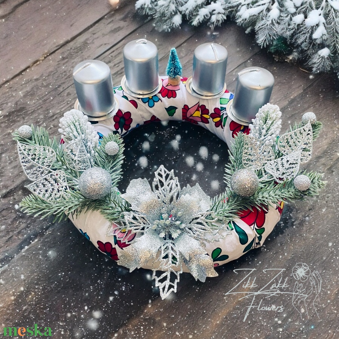 Magyar Motívumos Adventi Koszorú - karácsony - adventi díszek - adventi koszorú - Meska.hu