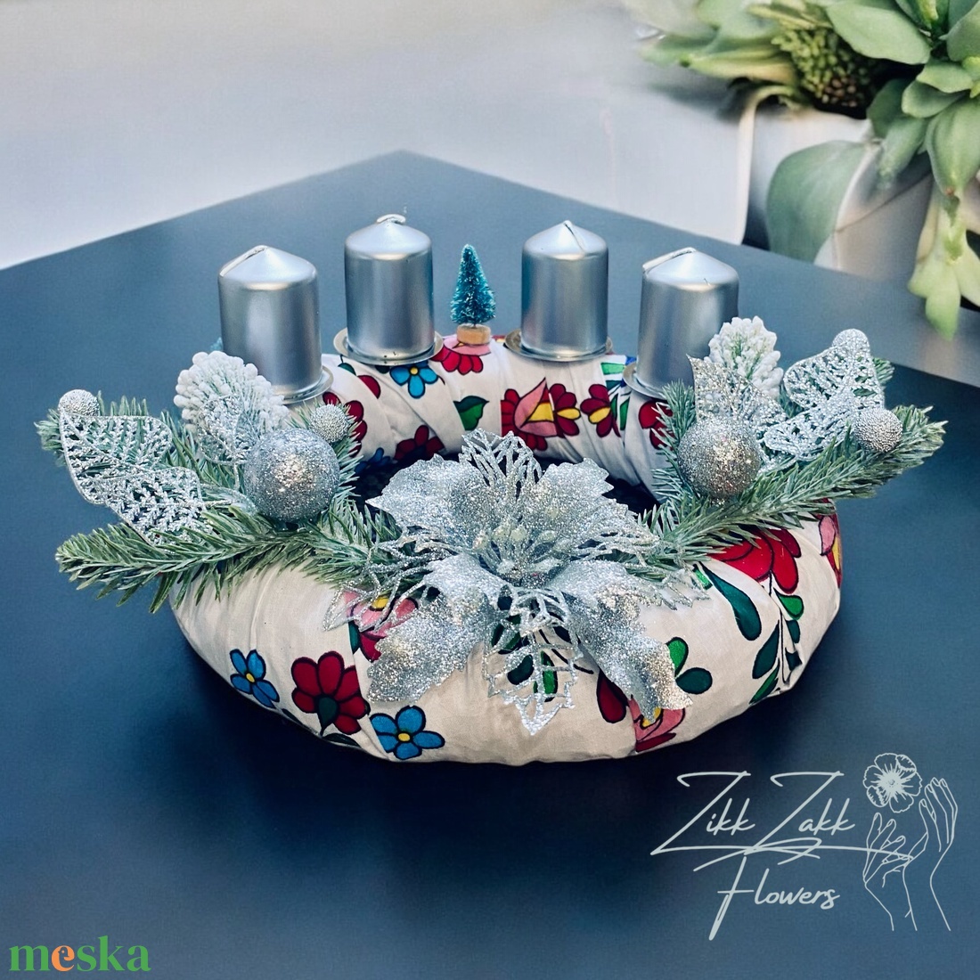 Magyar Motívumos Adventi Koszorú - karácsony - adventi díszek - adventi koszorú - Meska.hu