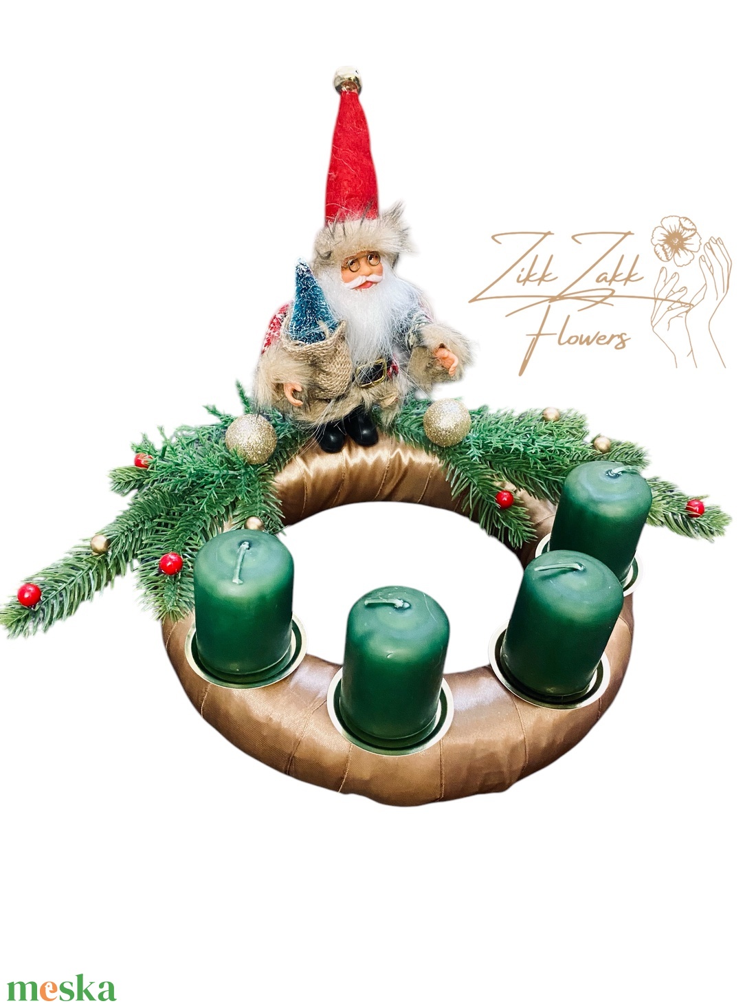 Télapós Adventi Koszorú - karácsony - adventi díszek - adventi koszorú - Meska.hu