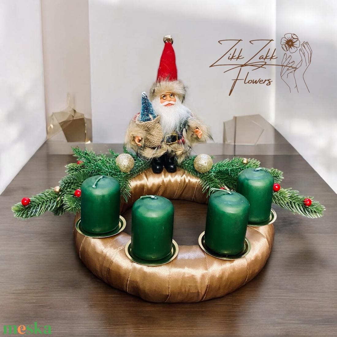 Télapós Adventi Koszorú - karácsony - adventi díszek - adventi koszorú - Meska.hu