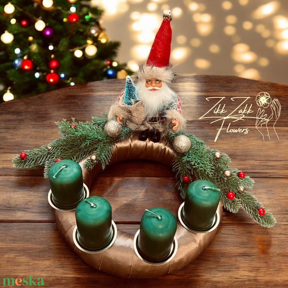 Télapós Adventi Koszorú - karácsony - adventi díszek - adventi koszorú - Meska.hu